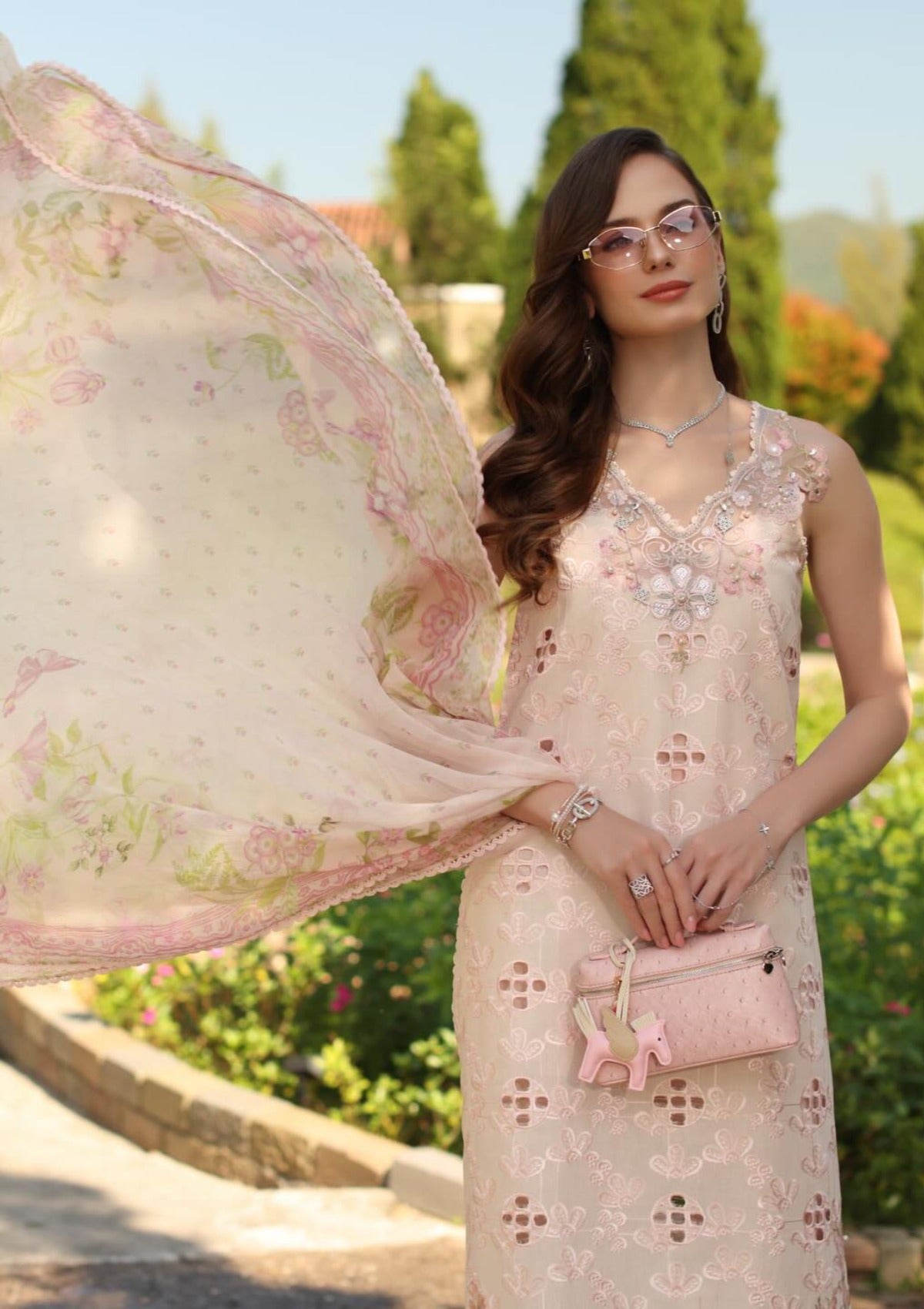 Noor By Saadia Asad Luxury Eid Schiffli Laserkari'26 D-07A Florine