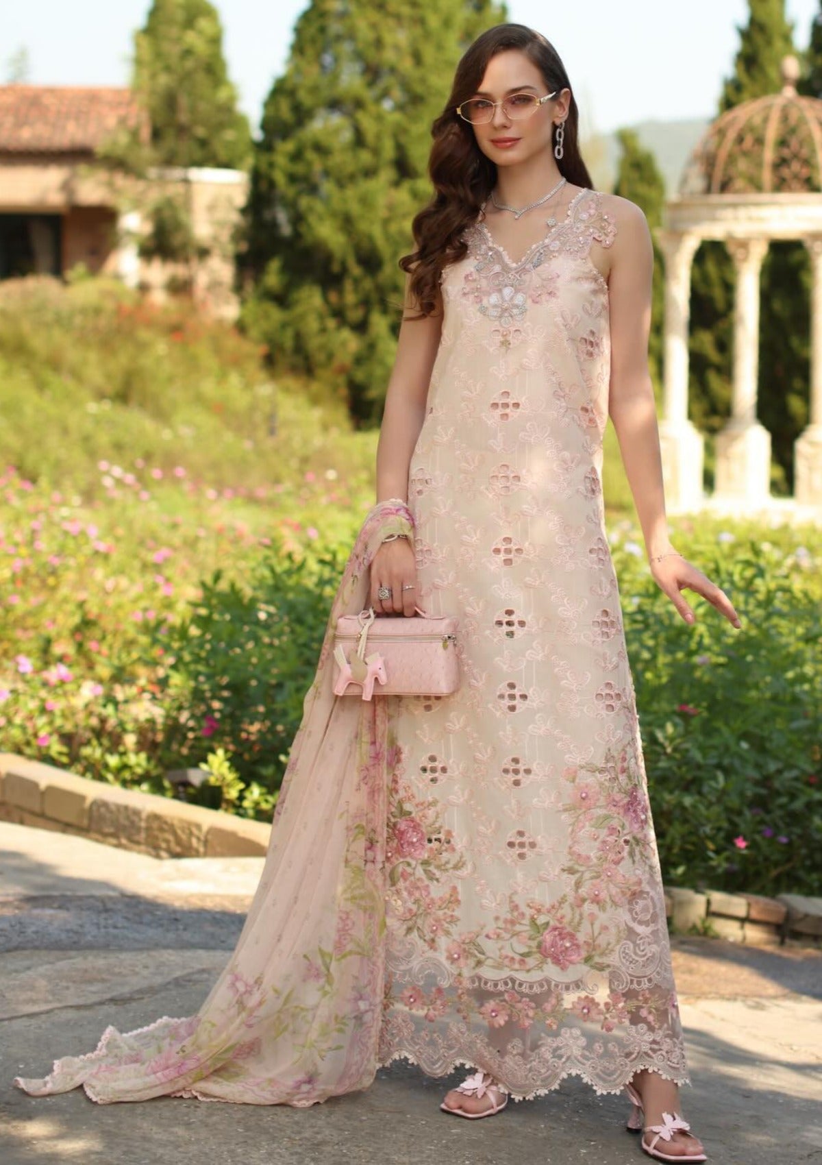 Noor By Saadia Asad Luxury Eid Schiffli Laserkari'26 D-07A Florine