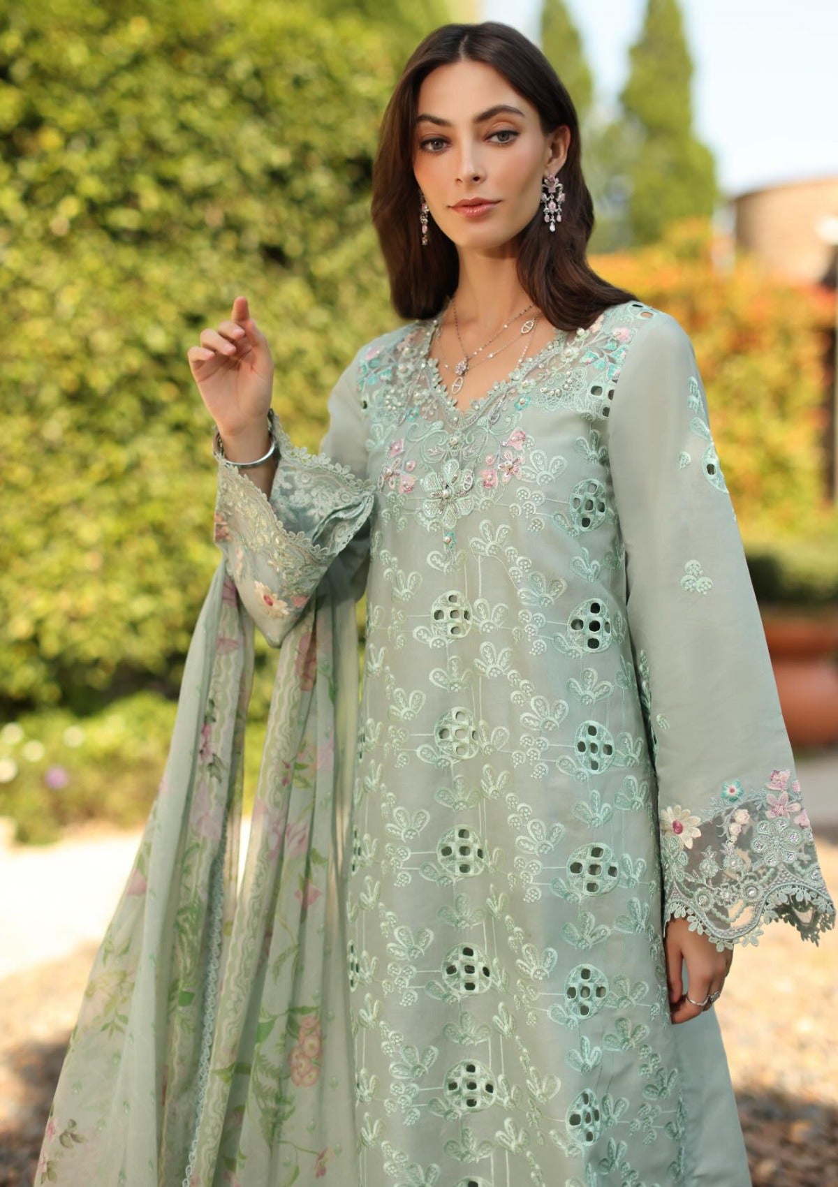 Noor By Saadia Asad Luxury Eid Schiffli Laserkari'26 D-07B Florine