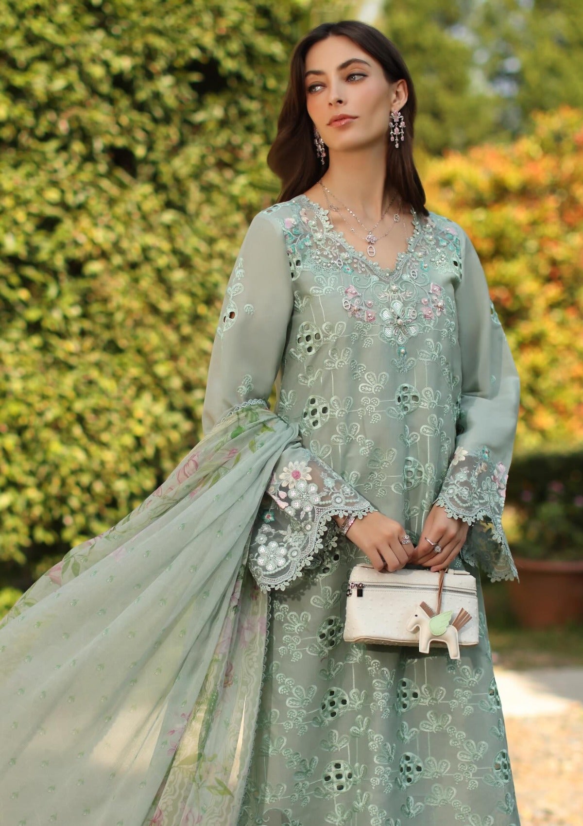 Noor By Saadia Asad Luxury Eid Schiffli Laserkari'26 D-07B Florine