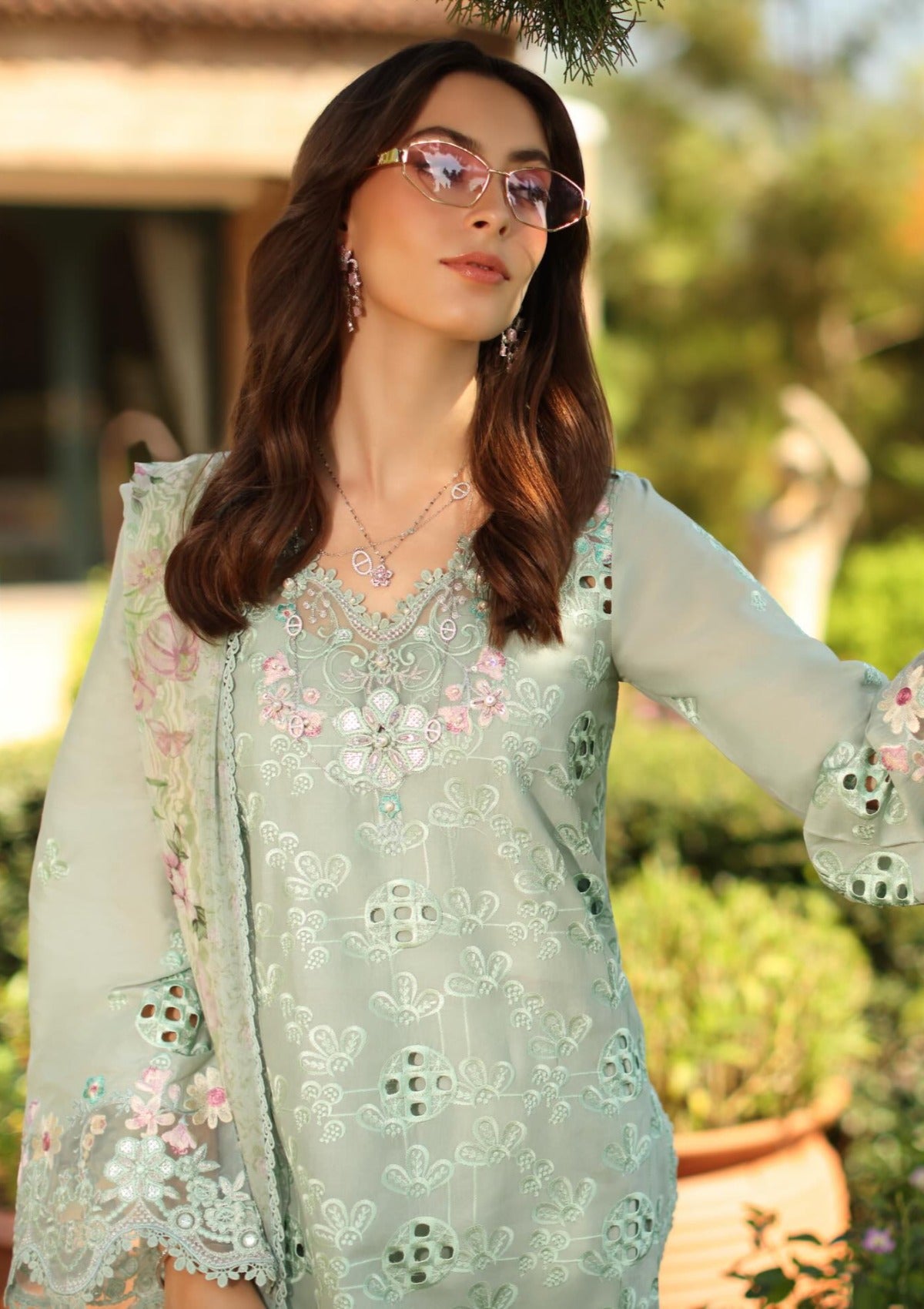 Noor By Saadia Asad Luxury Eid Schiffli Laserkari'26 D-07B Florine