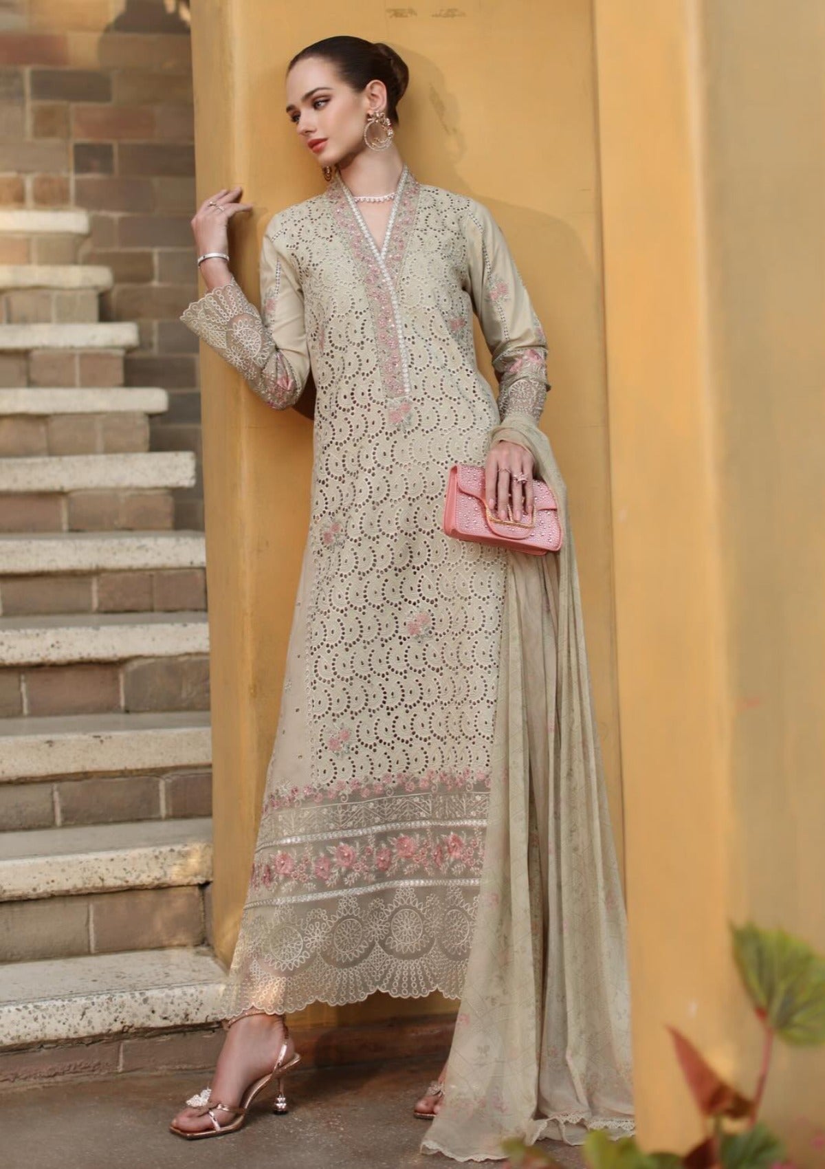 Noor By Saadia Asad Luxury Eid Schiffli Laserkari'26 D-05A Lunaria