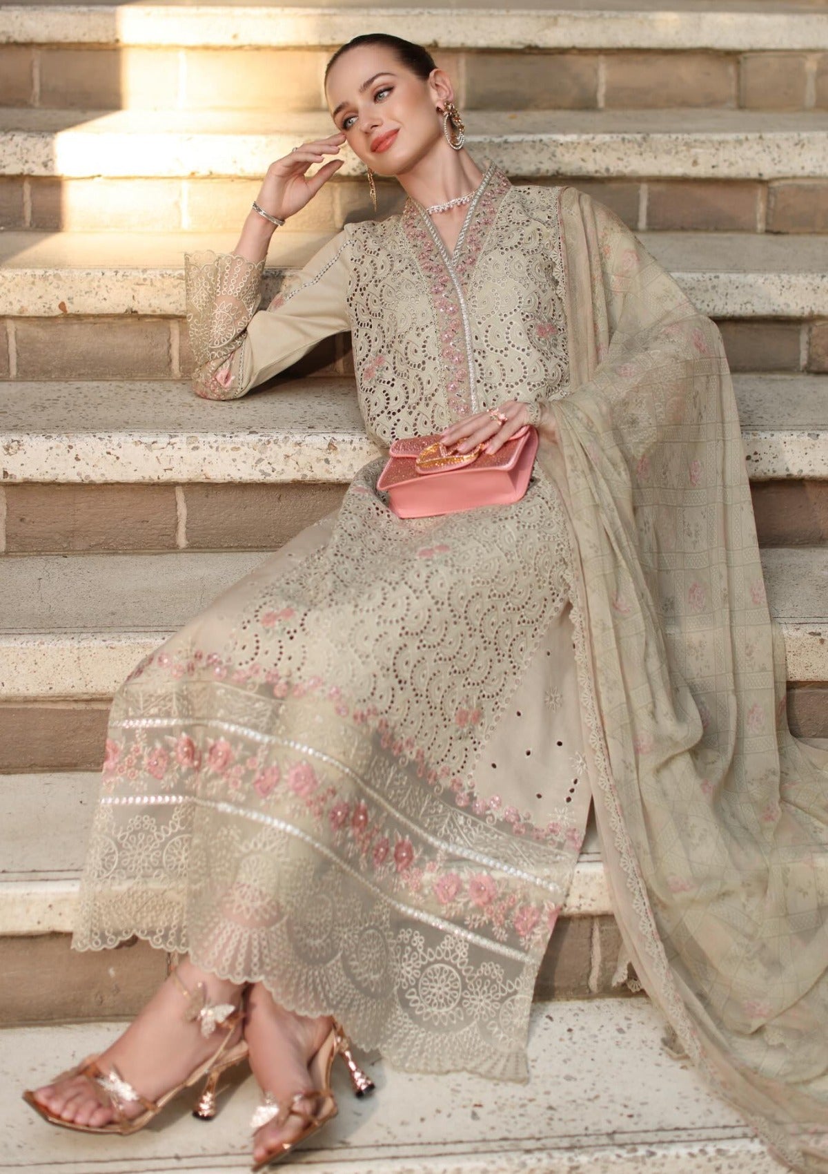 Noor By Saadia Asad Luxury Eid Schiffli Laserkari'26 D-05A Lunaria