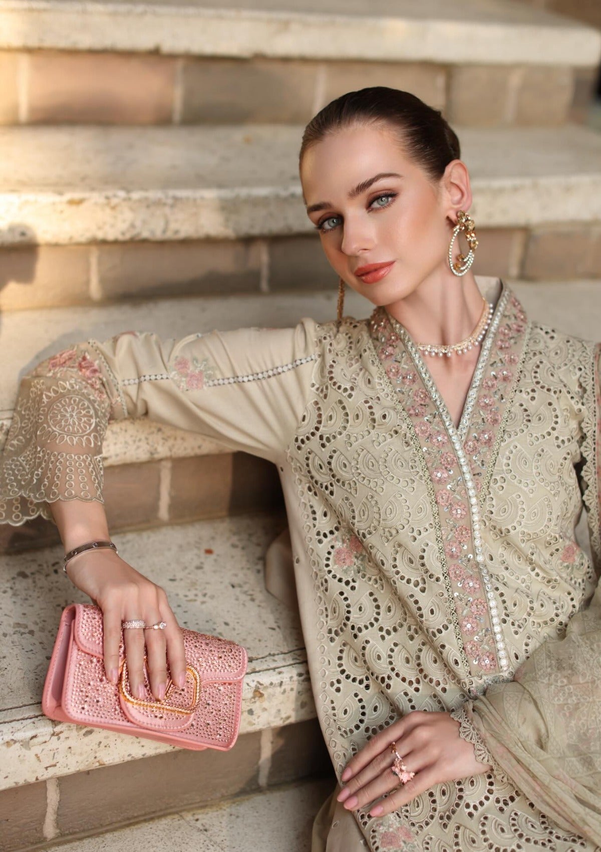 Noor By Saadia Asad Luxury Eid Schiffli Laserkari'26 D-05A Lunaria
