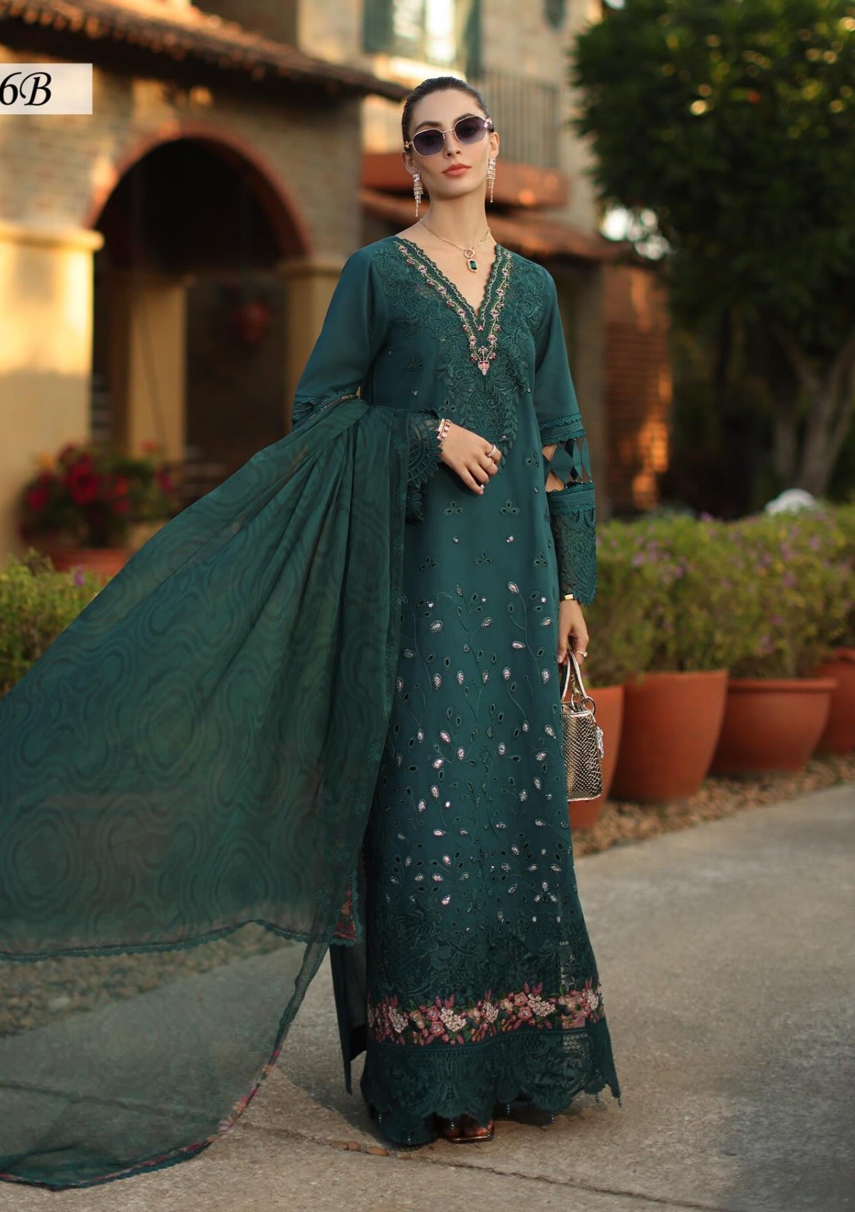 Noor By Saadia Asad Luxury Eid Schiffli Laserkari'26 D-06B Zelina
