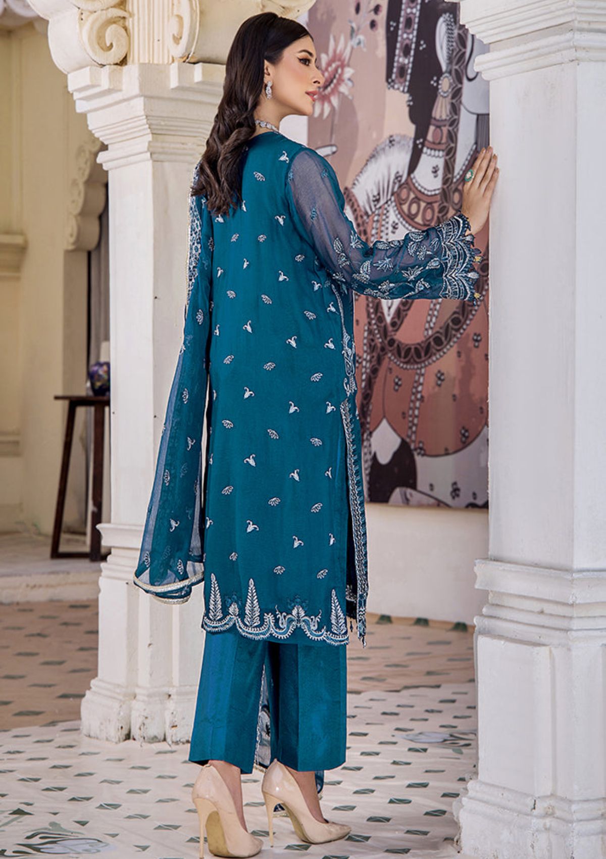 Pareesha Luxury Chiffon By Humdum'23 PS-08 - Mohsin Saeed Fabrics
