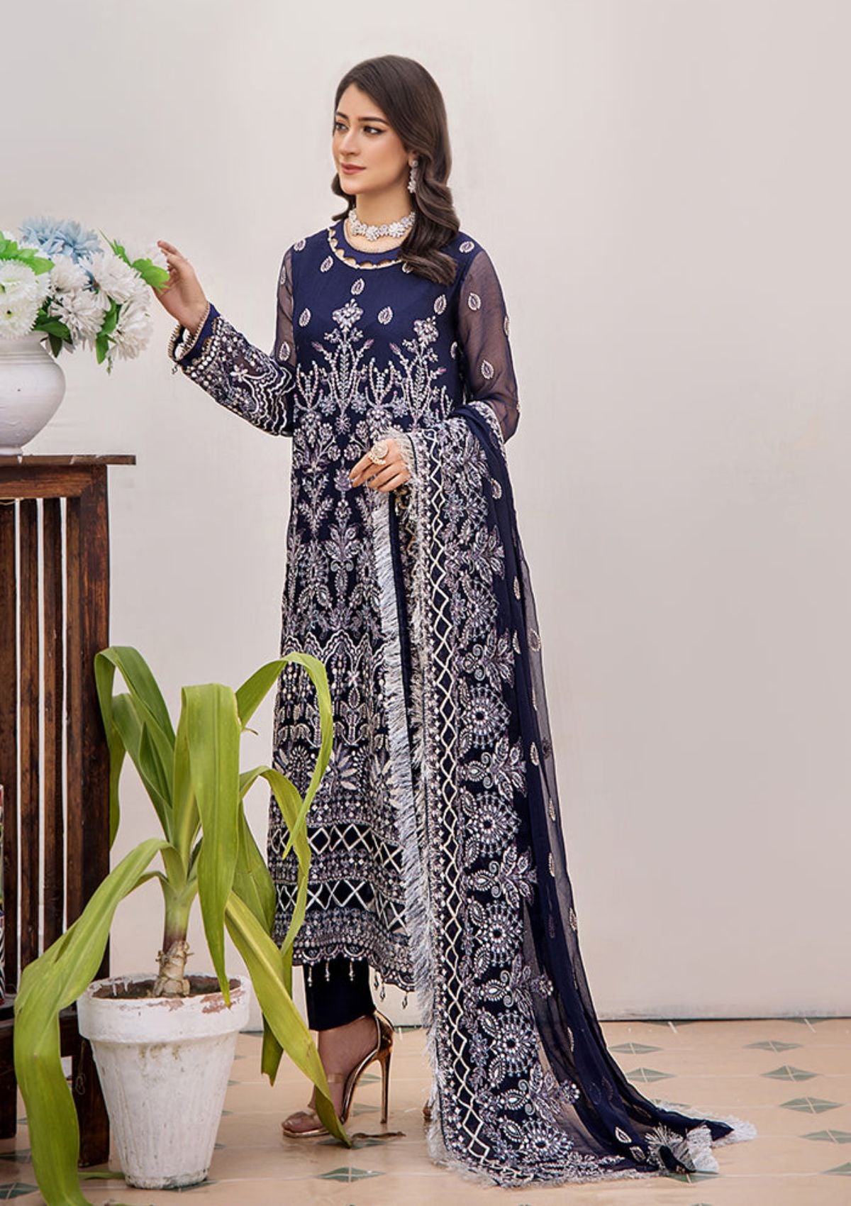 Pareesha Luxury Chiffon By Humdum'23 PS-01 - Mohsin Saeed Fabrics