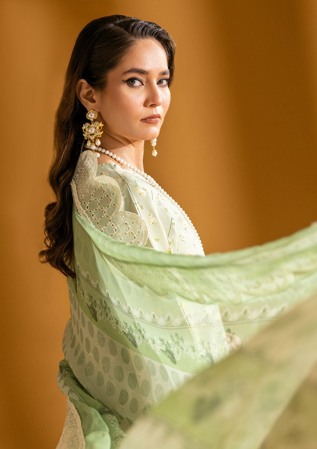 Maahi Print Emb Lawn by Alizeh'24 D-04 ZIVA - Mohsin Saeed Fabrics