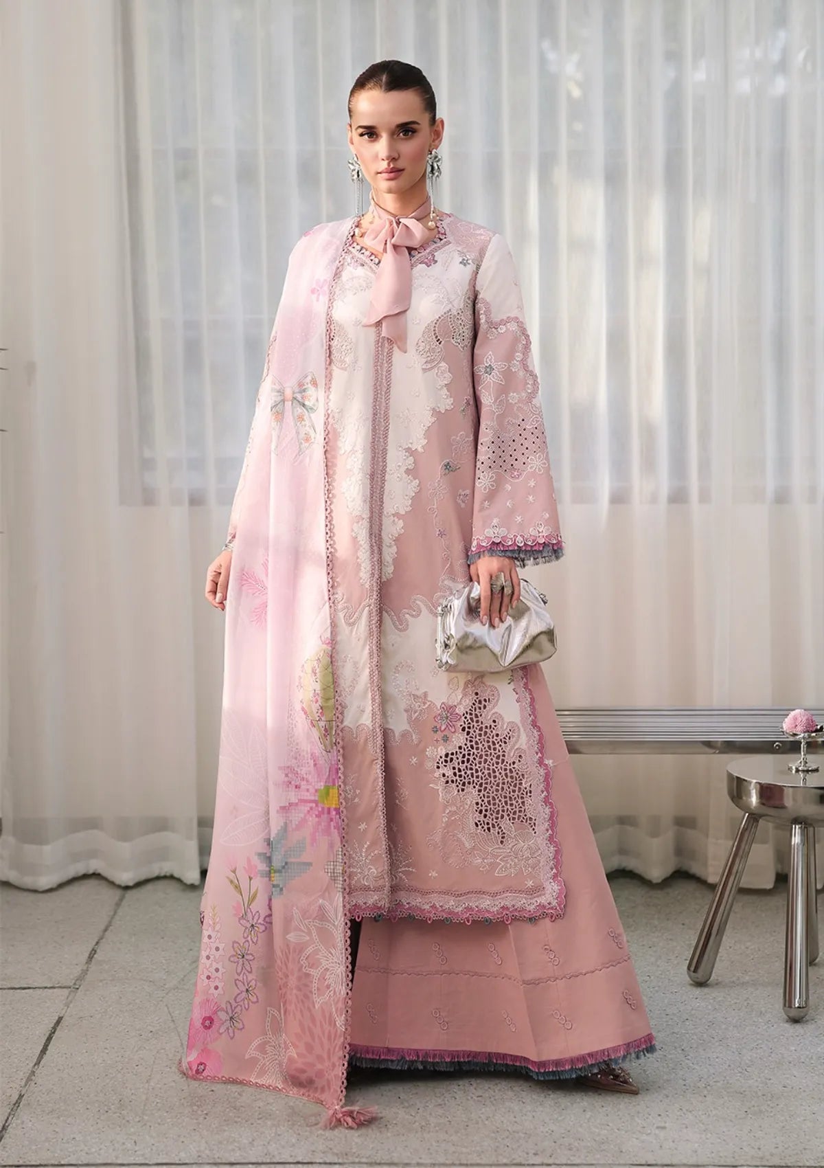 Qalamkar Chikankari Eid Edit'26 CM-06 NOURA