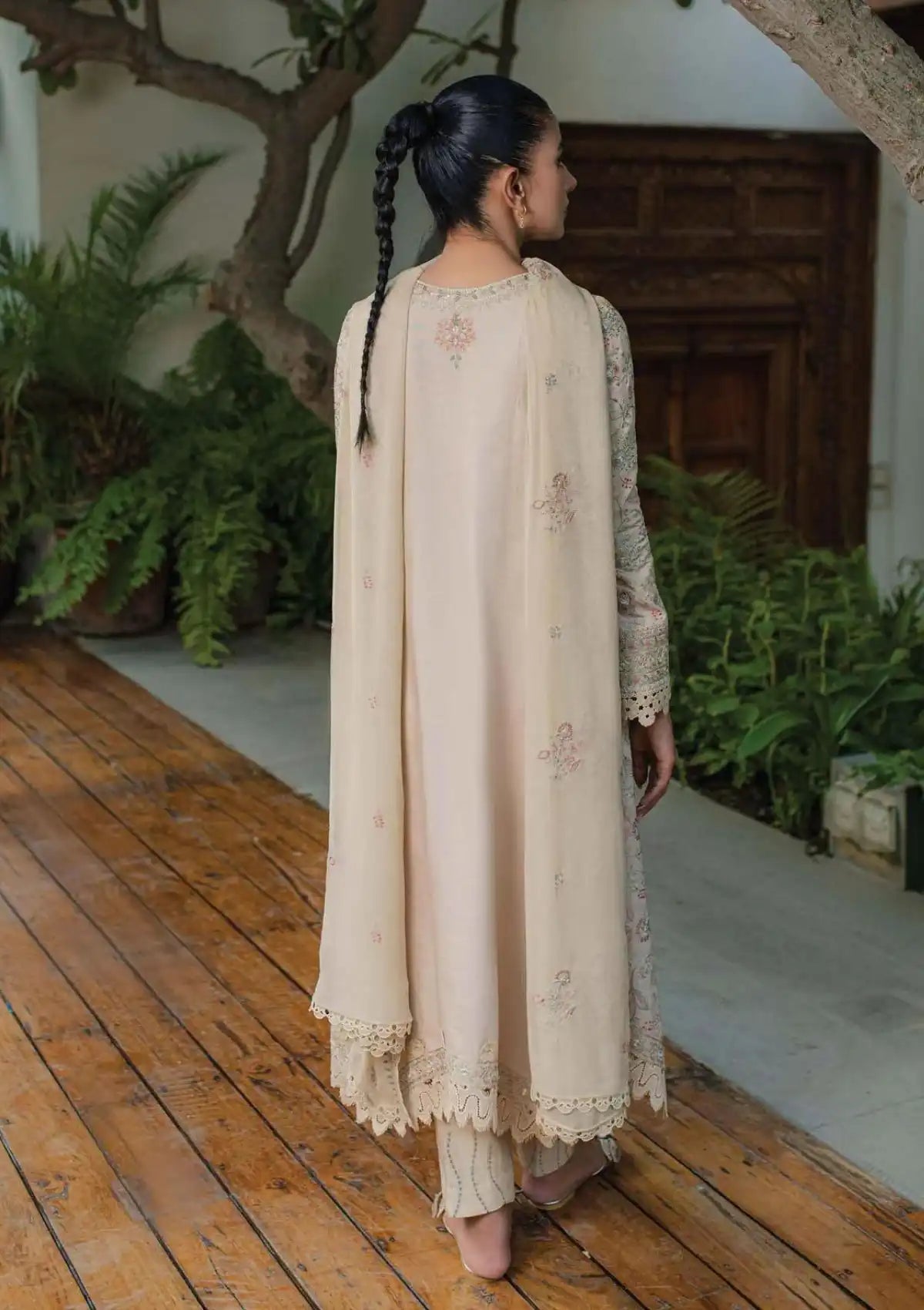 Qalamkar Qline Linen Collection'23 WL-04 (CELESTE) - Mohsin Saeed Fabrics