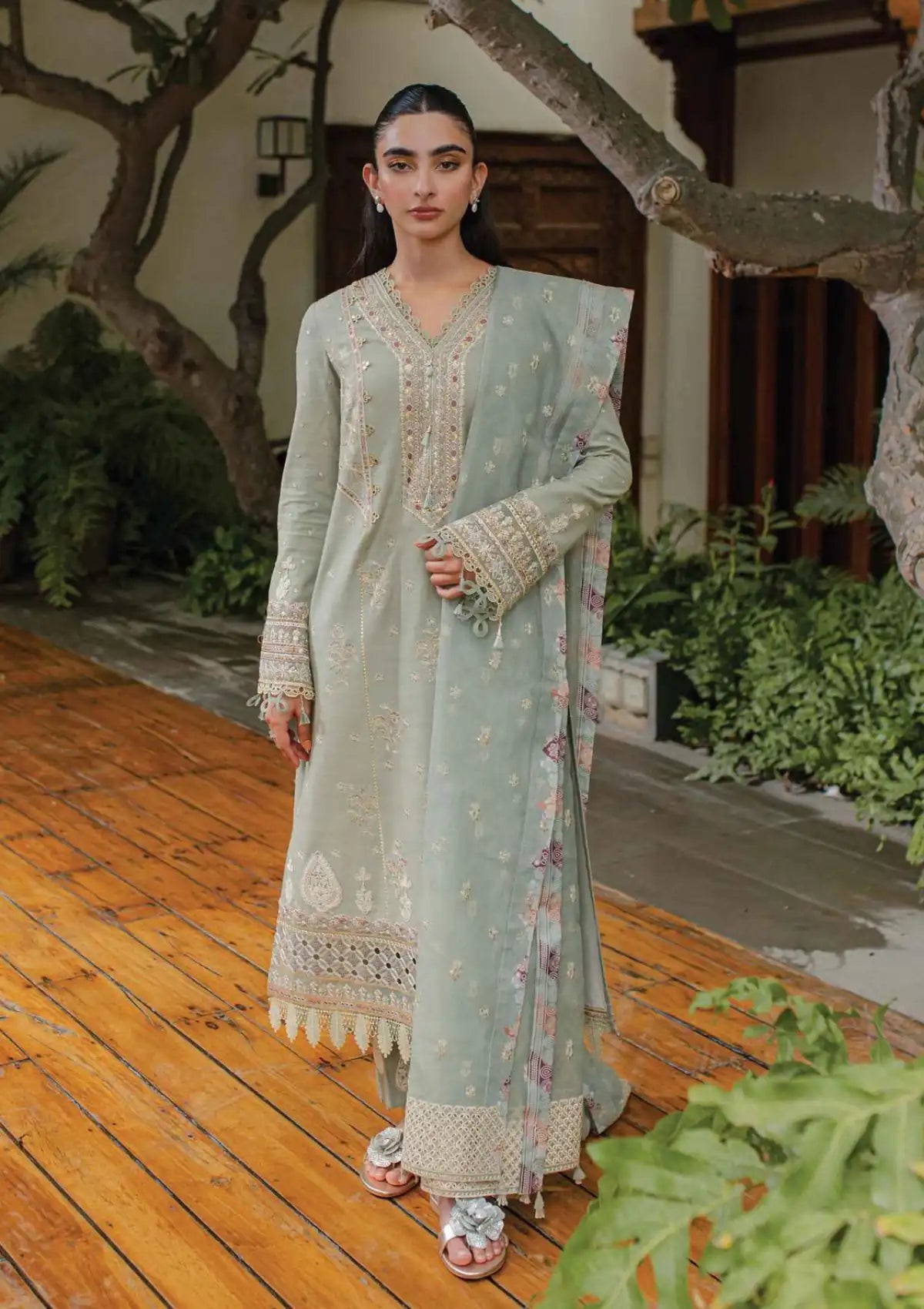 Qalamkar Qline Linen Collection'23 WL-07 (LAVINIA) - Mohsin Saeed Fabrics