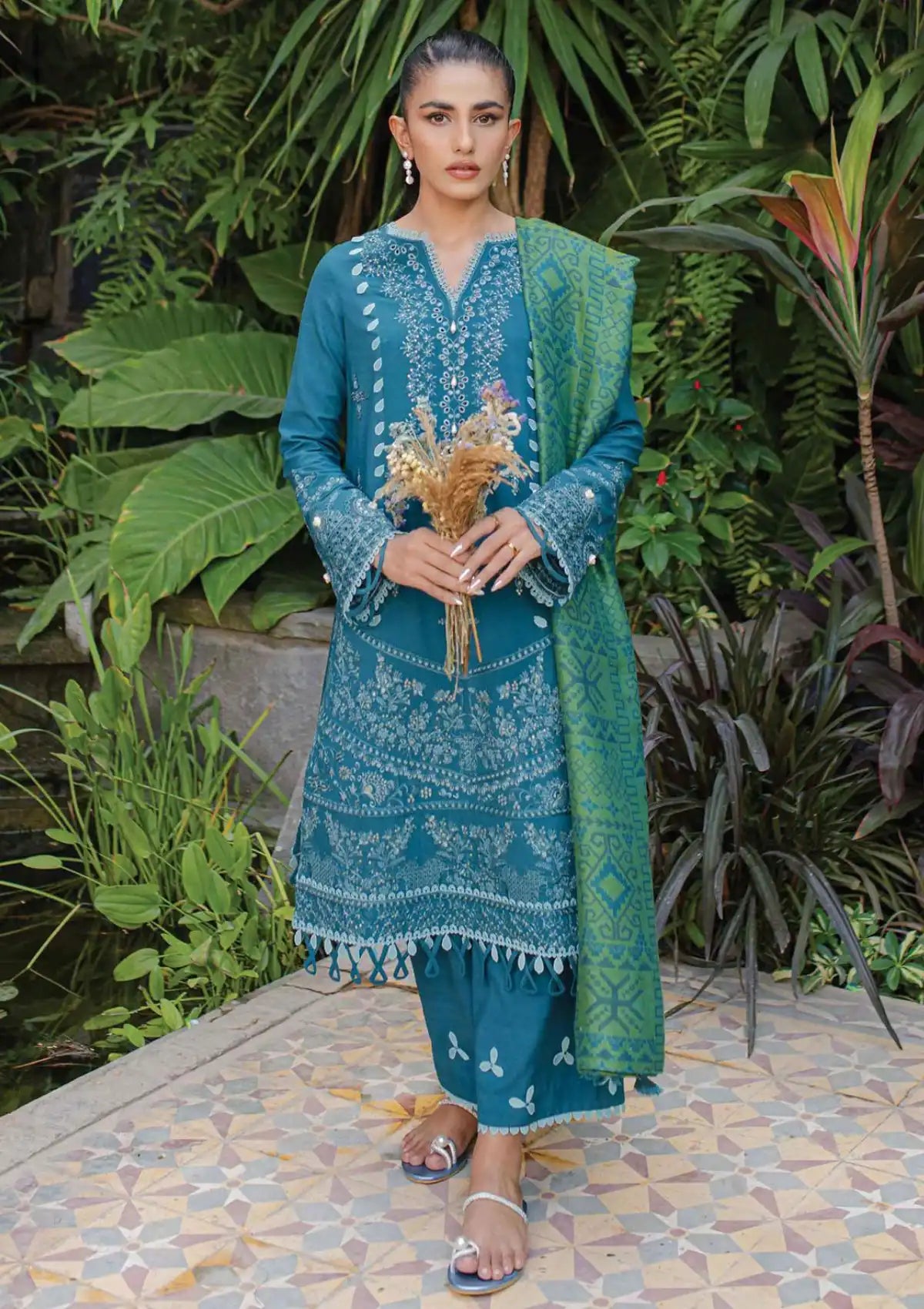 Qalamkar Qline Linen Collection'23 WL-08 (SOLENE) - Mohsin Saeed Fabrics