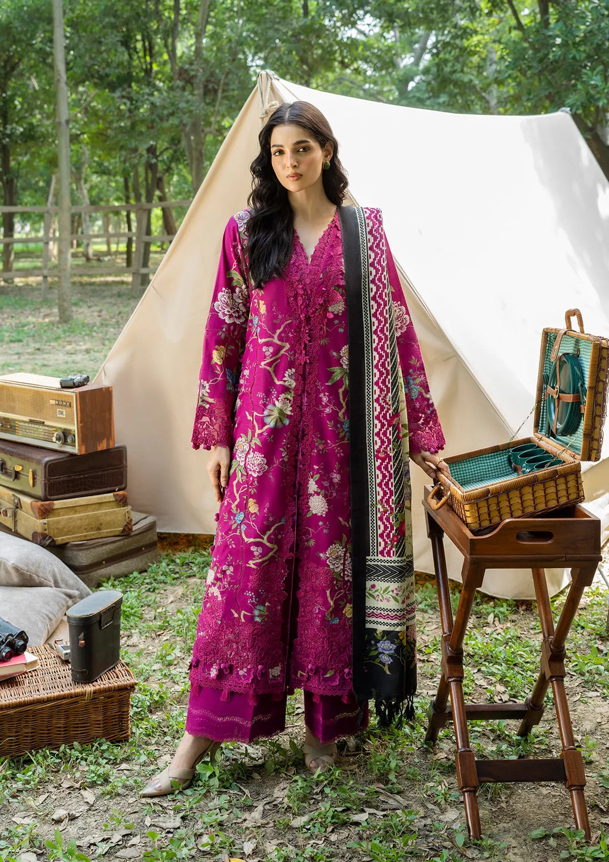 Elaf Wilderness Pashmina Shawl Edit'26 EWR-7B MULBERRY