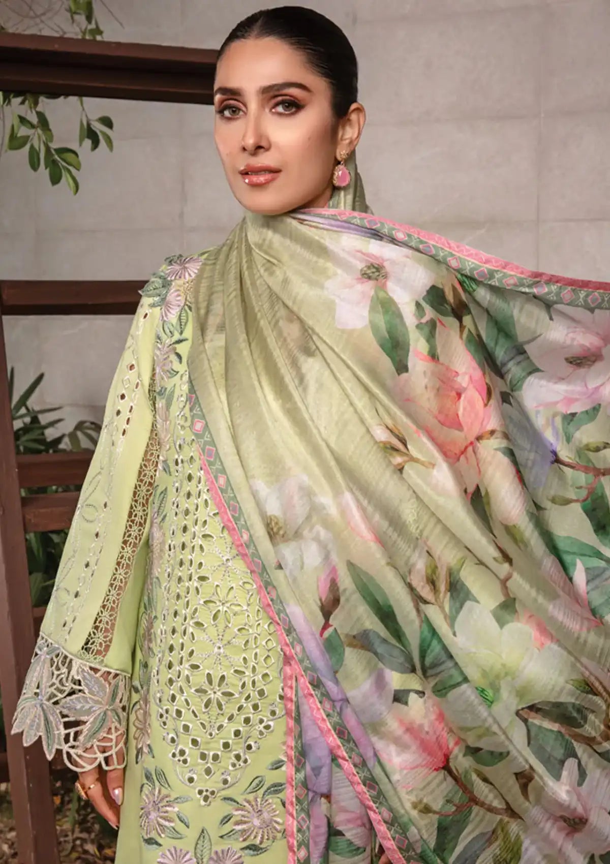 Bin Ilyas Clara Luxury Lawn'24 D-214-A - Mohsin Saeed Fabrics