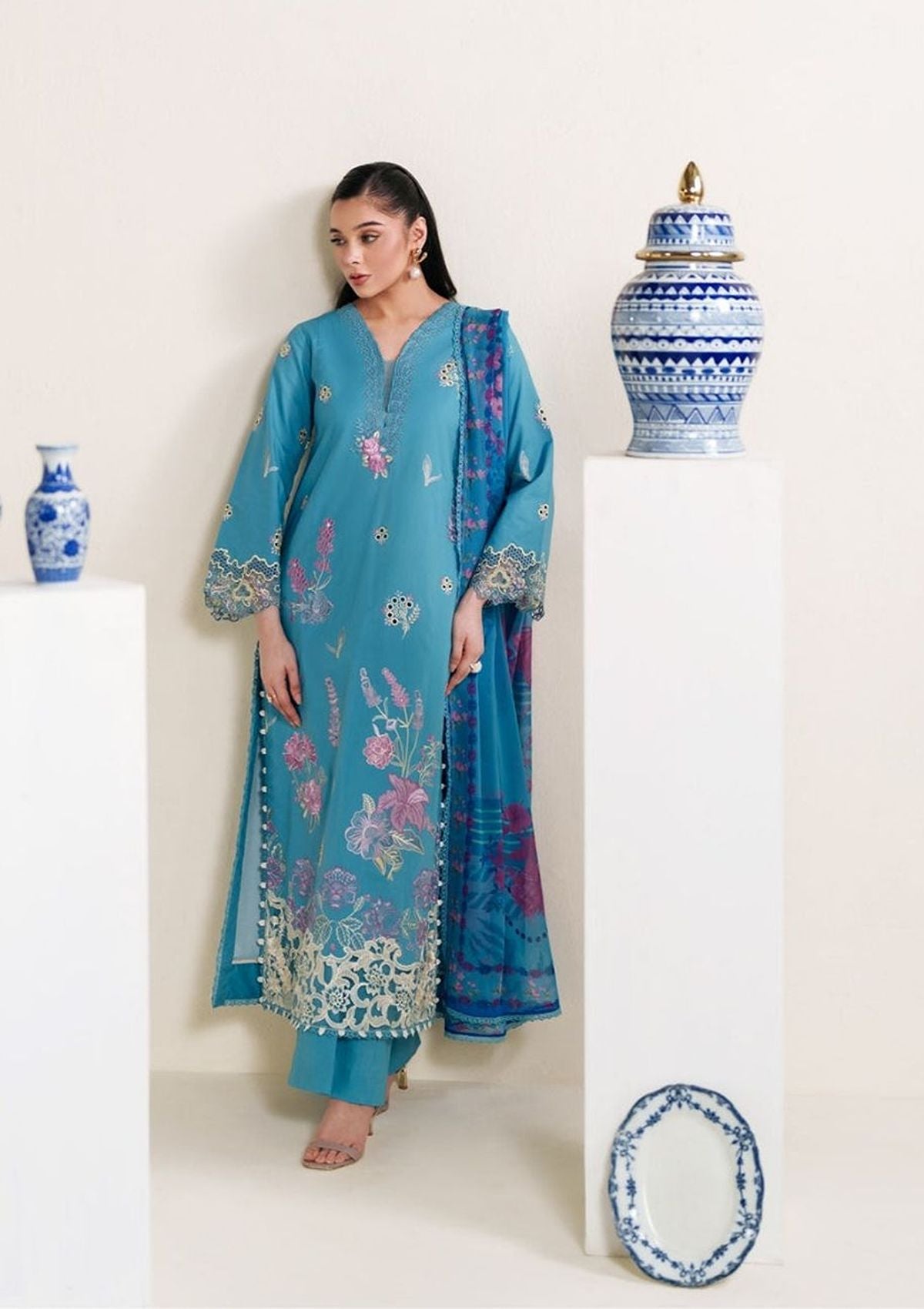 Neeshay Whispers of Summer Luxury Lawn'26 -SKYLA