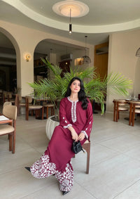 mohsin-saeed-fabrics-designer-daily-wear-formal-and-wedding-suits-within-budget-This-product-is-from-manahils-burgundy-embroidery-shalwar-set-is-available-on-Mohsin-saeed-fabrics-website.