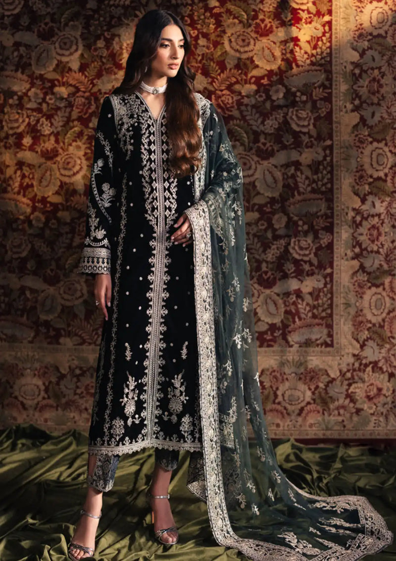 Qalamkar Velvet Edit'24 BK-03 SAMIRA