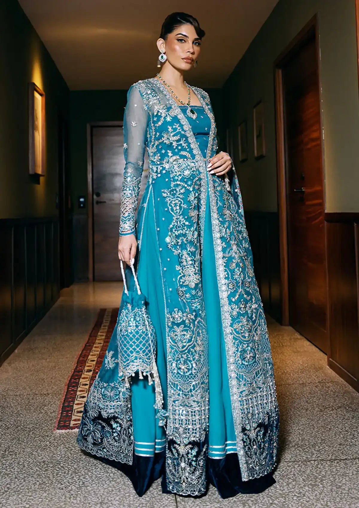 Saira Rizwan Embroidered Organza Suits Unstitched 4 Piece SRF-D-06 Alora - Festive Collection