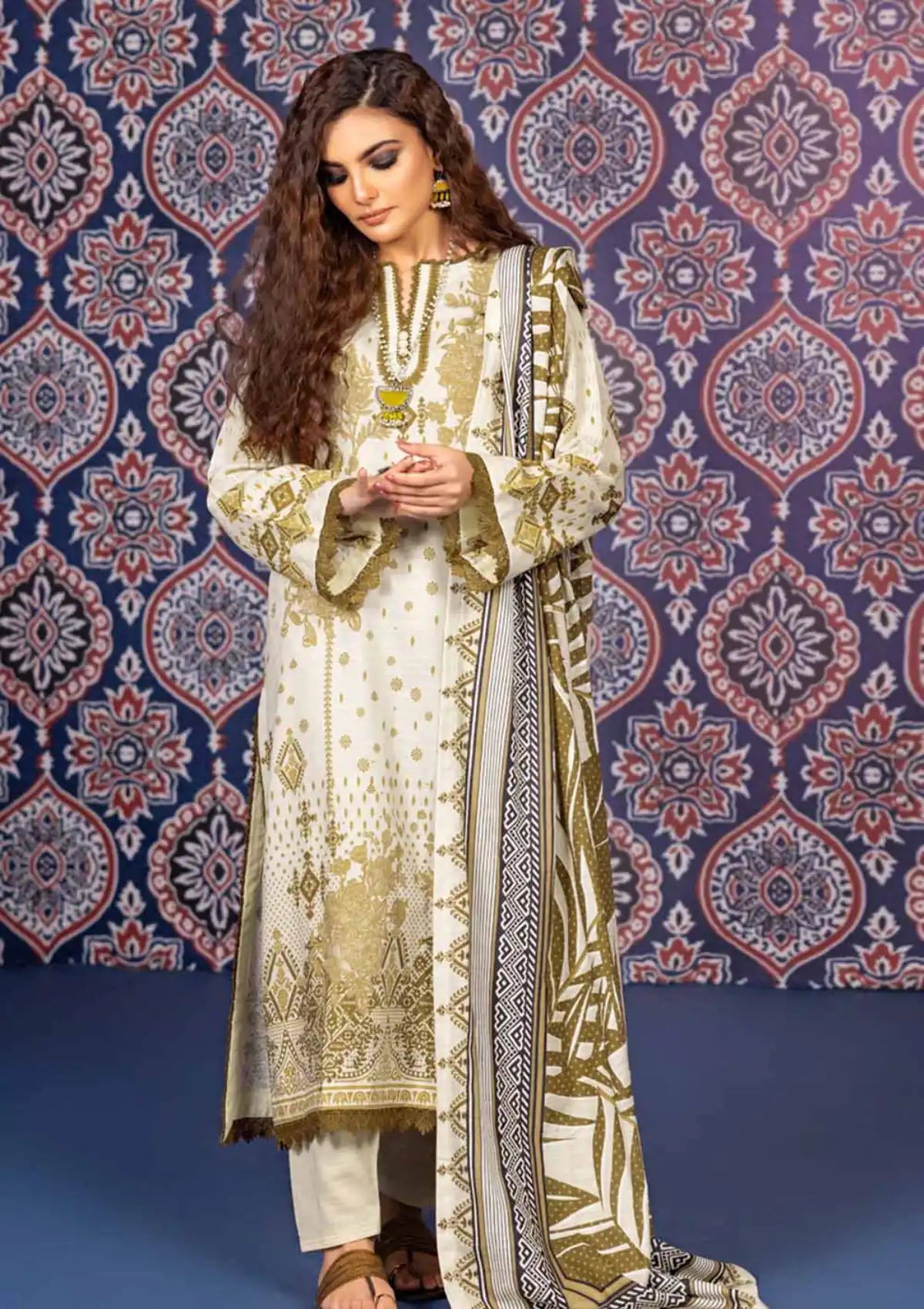 Gul Ahmed Printed Khaddar'23 K-32014 - Mohsin Saeed Fabrics