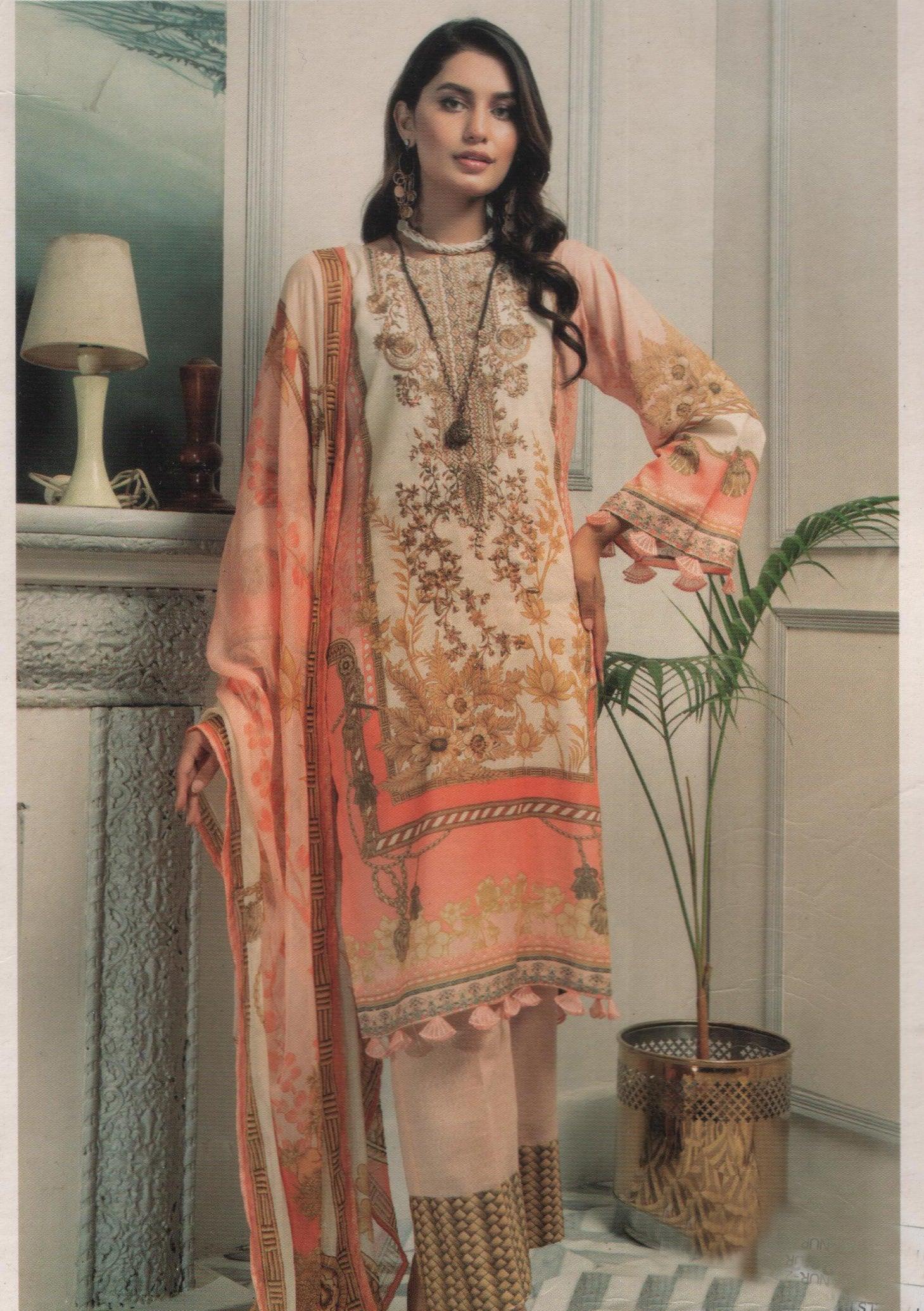 Nur Pastels Emb Karandi'21 PN-14 - Mohsin Saeed Fabrics