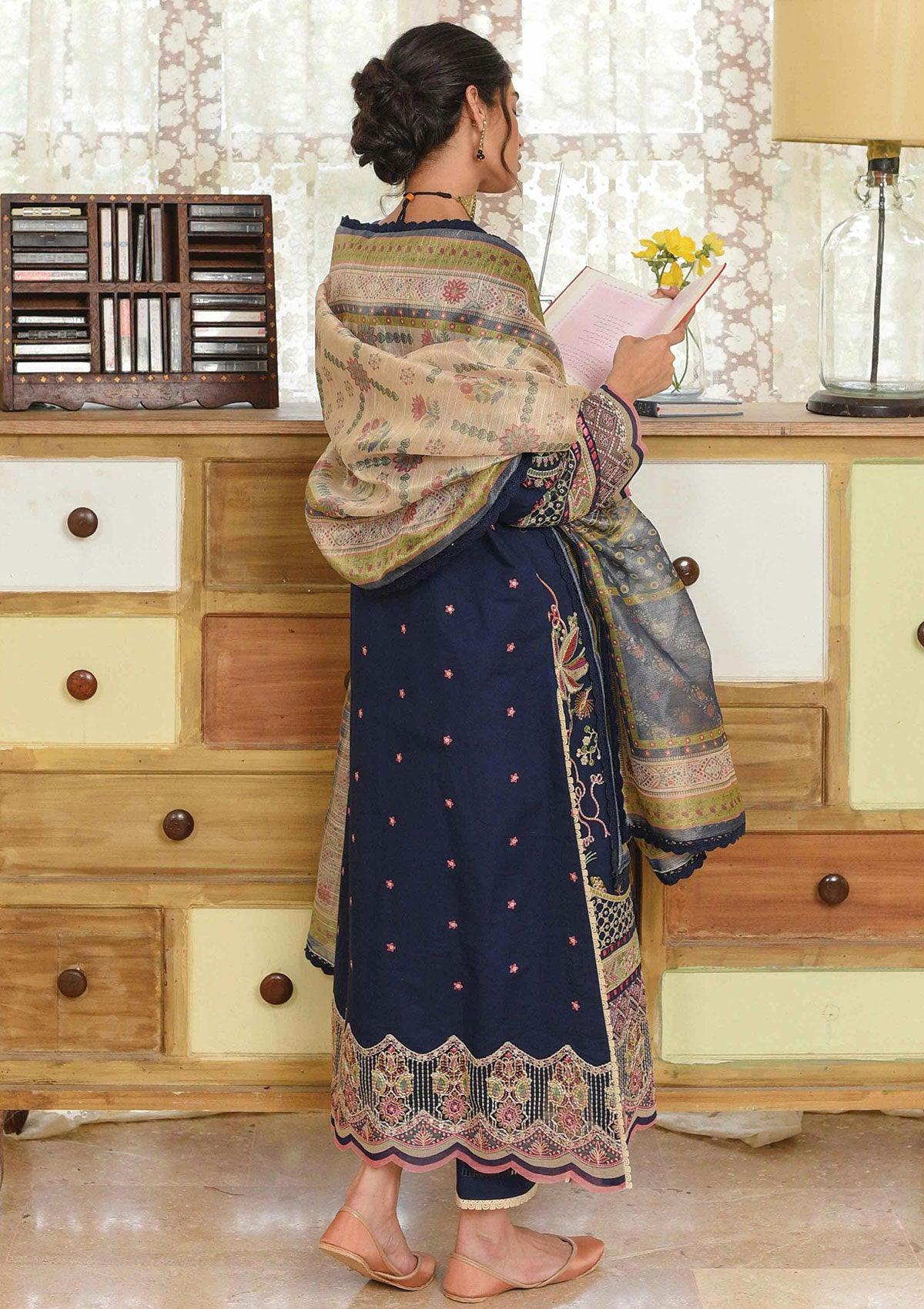 Qalamkar-Qline-winter-Embroidered-&-Printed-Dress-is-available-at-Mohsin-Saeed-Fabrics-Online-Shopping--