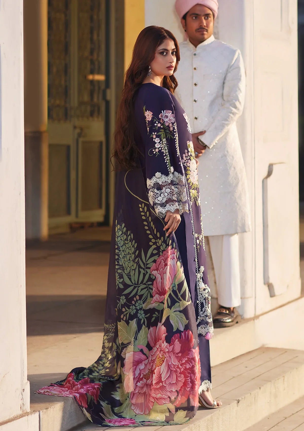 Elaf Eid Edit Lawn'24 ELE-12B YAZMIN - Mohsin Saeed Fabrics