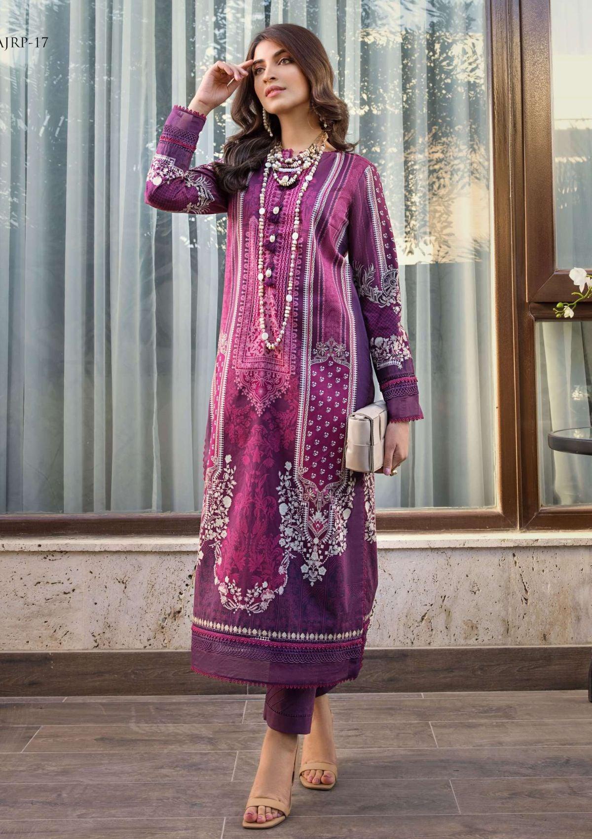 Asim Jofa Taabir Rania'23 AJRP-17 is available at Mohsin Saeed Fabrics free shipping available worldwide. Shop All the top women clothing brands online such as Freesia, Maria b, Zara Shahjahan, Asim Jofa, Zaha, Elan, Crimson, Sobia Nazir, Maryam n Maria, Hussain Rehar and Marjjan