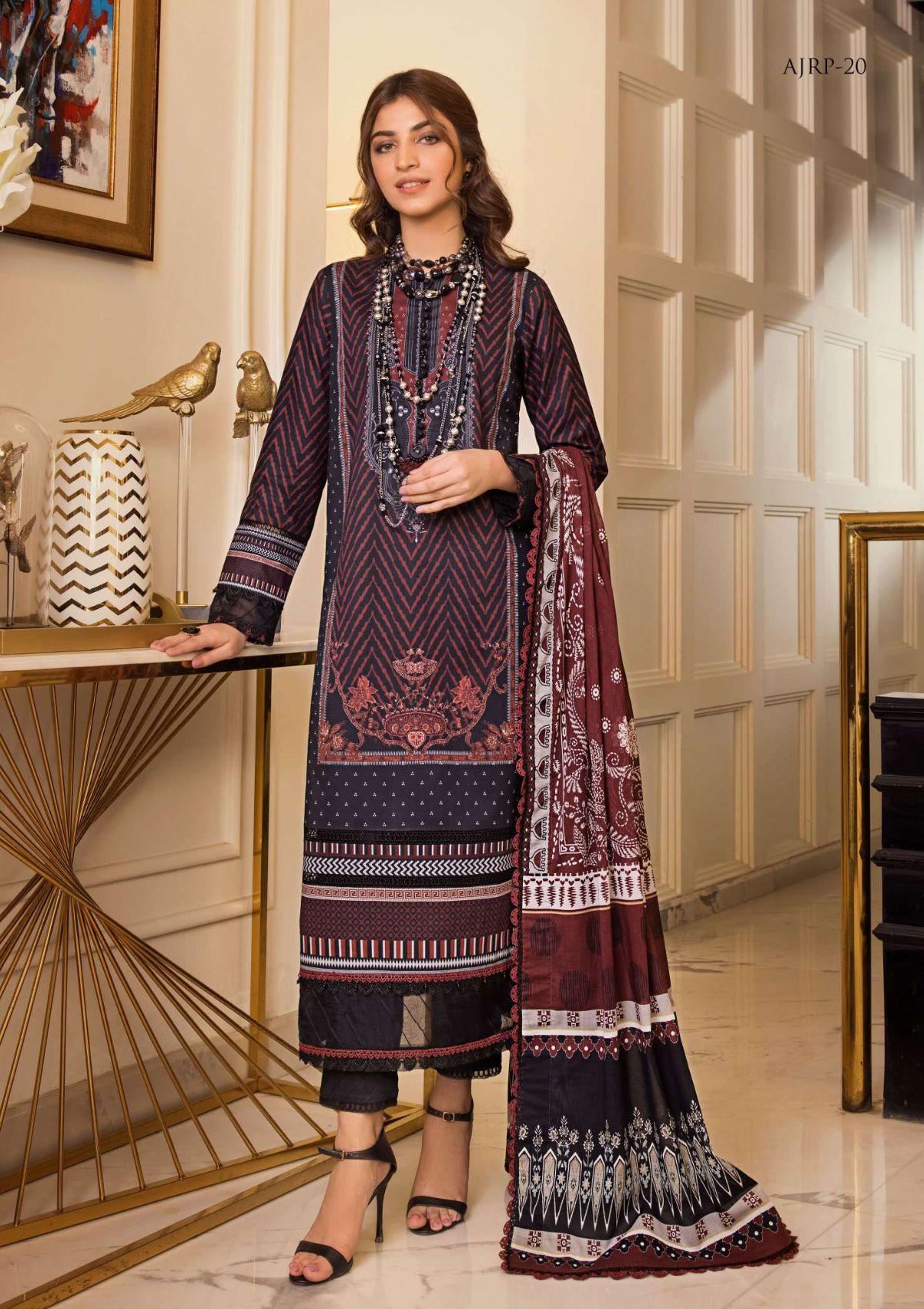 Asim Jofa Taabir Rania'23 AJRP-20 is available at Mohsin Saeed Fabrics free shipping available worldwide. Shop All the top women clothing brands online such as Freesia, Maria b, Zara Shahjahan, Asim Jofa, Zaha, Elan, Crimson, Sobia Nazir, Maryam n Maria, Hussain Rehar and Marjjan