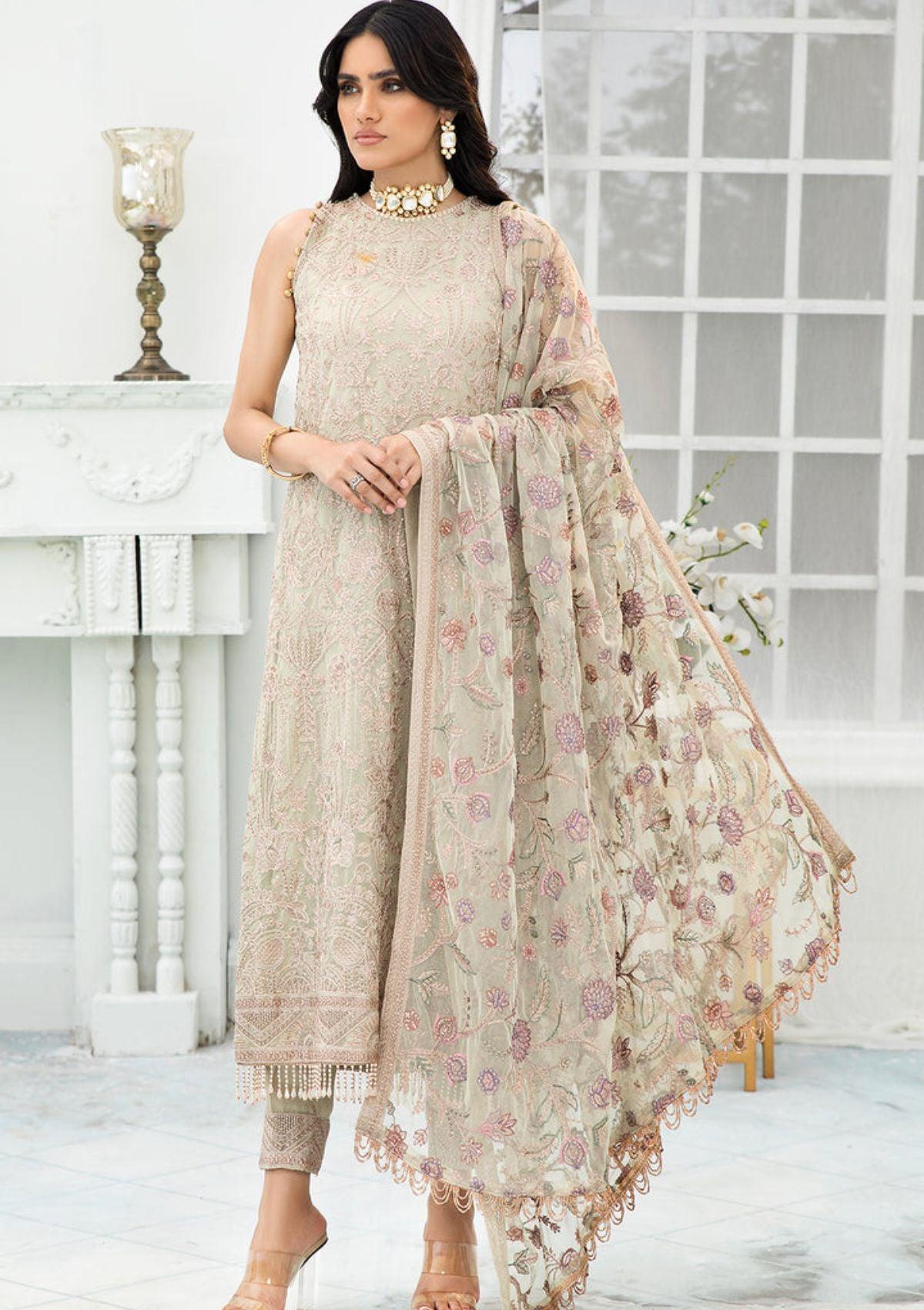 Embroidered Ada work and heavily Embellished Wedding & formal dresses available at mohsin saeed Fabrics online store. 