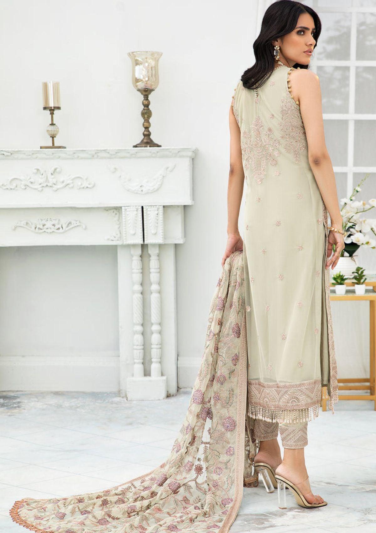 Embroidered Ada work and heavily Embellished Wedding & formal dresses available at mohsin saeed Fabrics online store. 