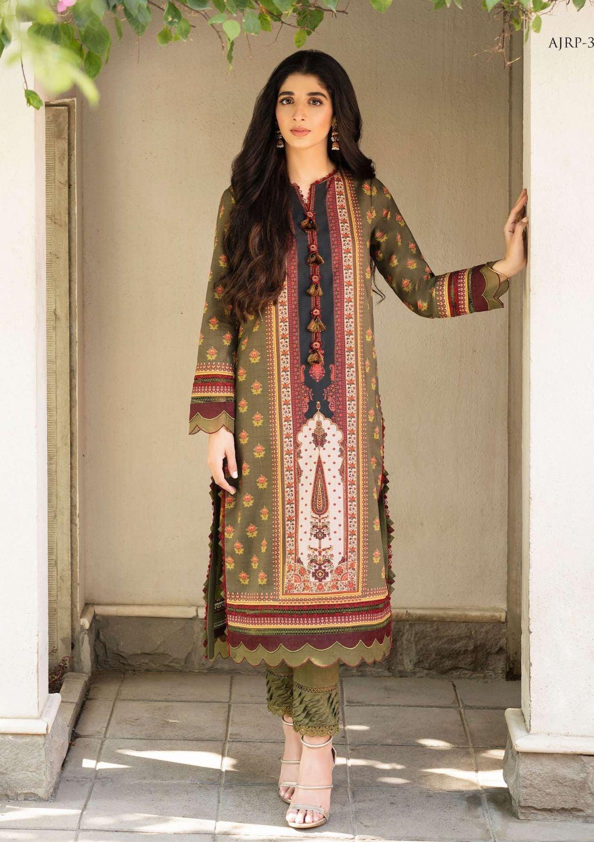 Asim Jofa GulPosh Rania'23 AJRP-30 is available at Mohsin Saeed Fabrics free shipping available worldwide. Shop All the top women clothing brands online such as Freesia, Maria b, Zara Shahjahan, Asim Jofa, Zaha, Elan, Crimson, Sobia Nazir, Maryam n Maria, Hussain Rehar and Marjjan