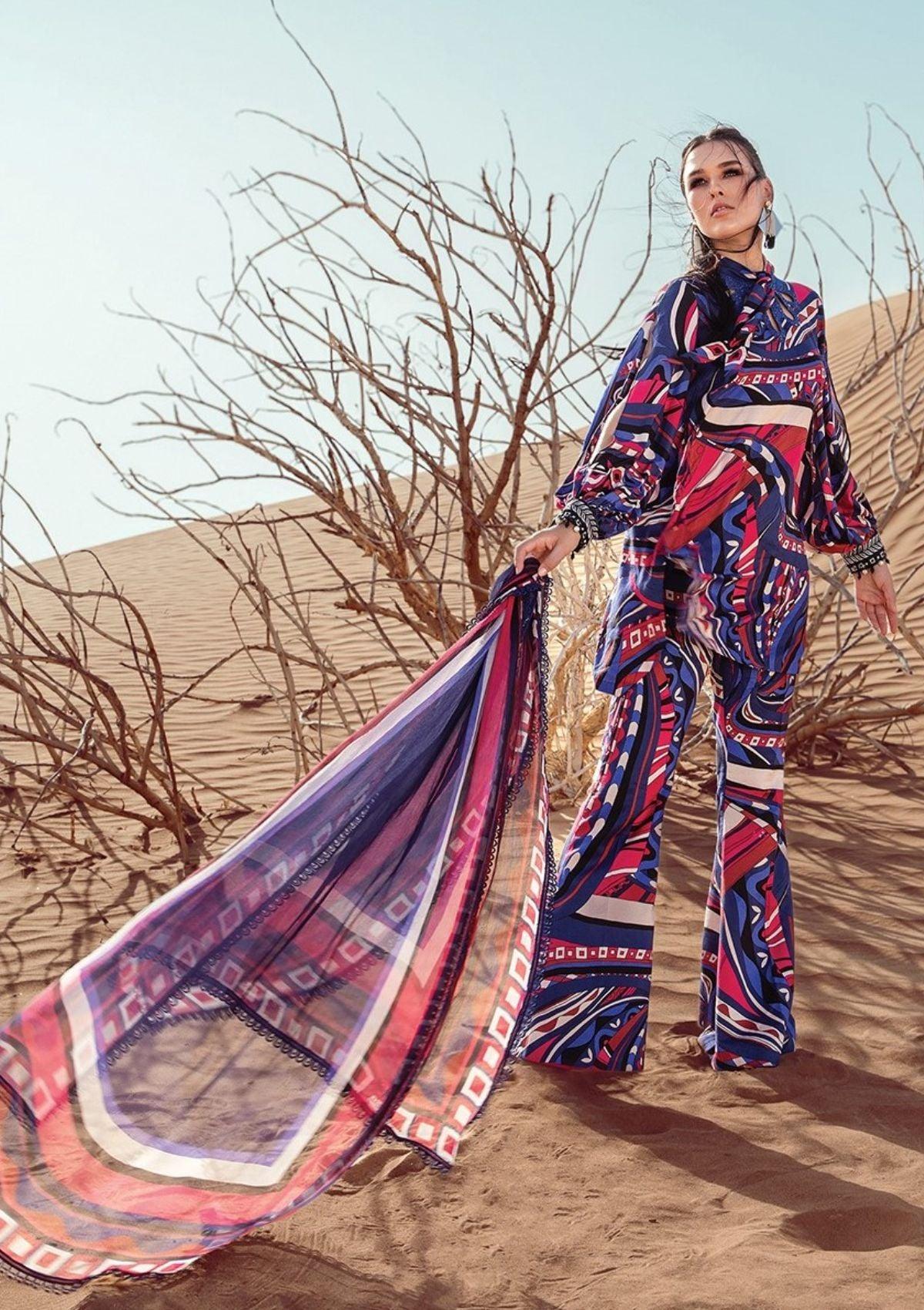 Maria B Desert Rose Mprints Fall'22 MP-04B is available at Mohsin Saeed Fabrics. ✓ shop all the top women clothing brands in pakistan ✓ Best Price and Offers ✓ Free Shipping ✓ Cash on Delivery ✓ formal & Wedding Collections 