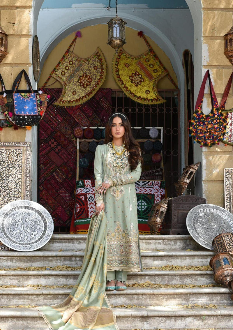 Qalamkar-Qline-winter-Embroidered-&-Printed-Dress-is-available-at-Mohsin-Saeed-Fabrics-Online-Shopping--