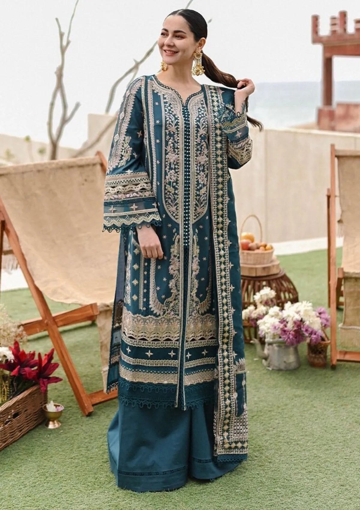 Qalamkar Sahil Lawn'23 SP-10 (Zahra) - Mohsin Saeed Fabrics