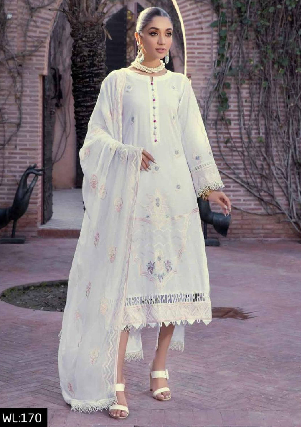 Wania Tabeer Emb Lawn V-01'23 WL-170 - Mohsin Saeed Fabrics