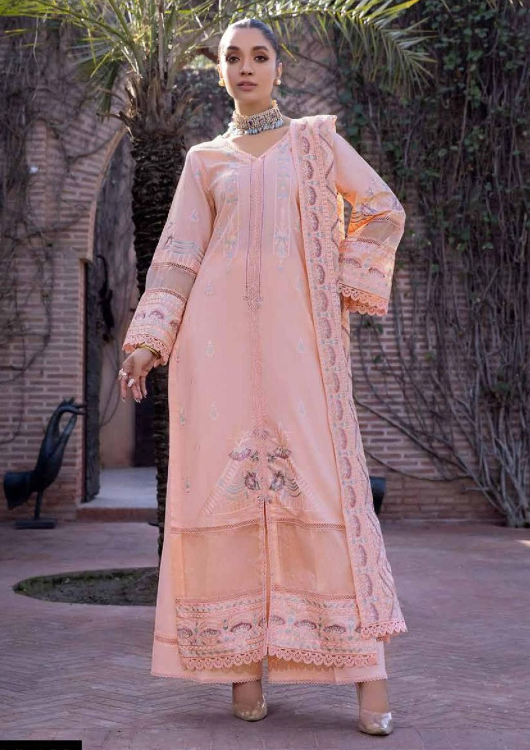 Wania Tabeer Emb Lawn V-01'23 WL-168 - Mohsin Saeed Fabrics