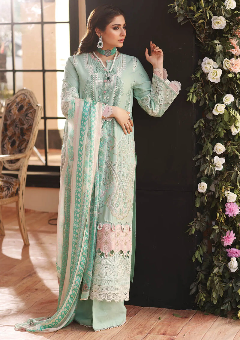 buy Kahf Luxury Lawn'23 KLC-09B FIND ME AN OASIS at Mohsin Saeed Fabrics. ✓ buy all the top women clothing brands in pakistan ✓ Best Price and Offers ✓ Free Shipping ✓ Cash on Delivery ✓ formal & Wedding Collections 
