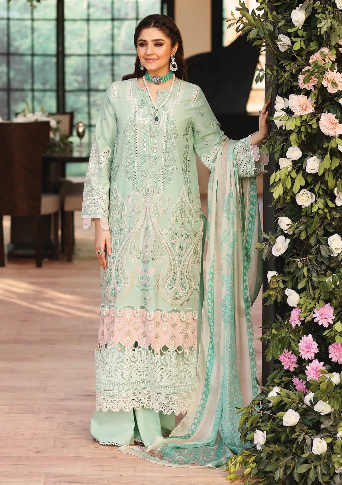 Kahf Luxury Lawn'23 KLC-09B FIND ME AN OASIS is available at Mohsin Saeed Fabrics. ✓ buy all the top women clothing brands in pakistan ✓ Best Price and Offers ✓ Free Shipping ✓ Cash on Delivery ✓ formal & Wedding Collections 