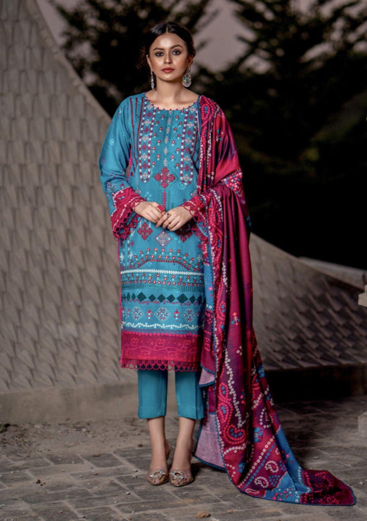 Bin-ilyas-winter-Embroidered-&-Printed-Dress-is-available-at-Mohsin-Saeed-Fabrics-Online-Shopping--