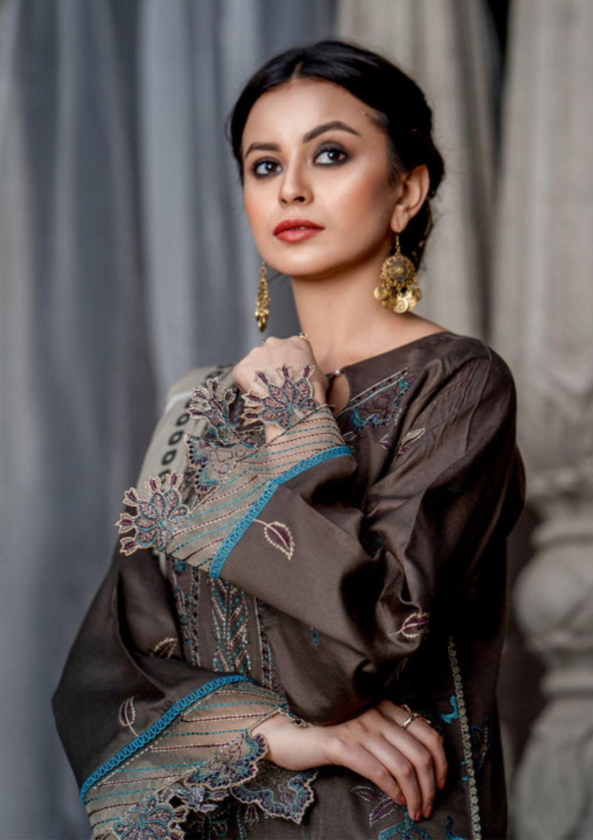 Bin-ilyas-winter-Embroidered-&-Printed-Dress-is-available-at-Mohsin-Saeed-Fabrics-Online-Shopping--