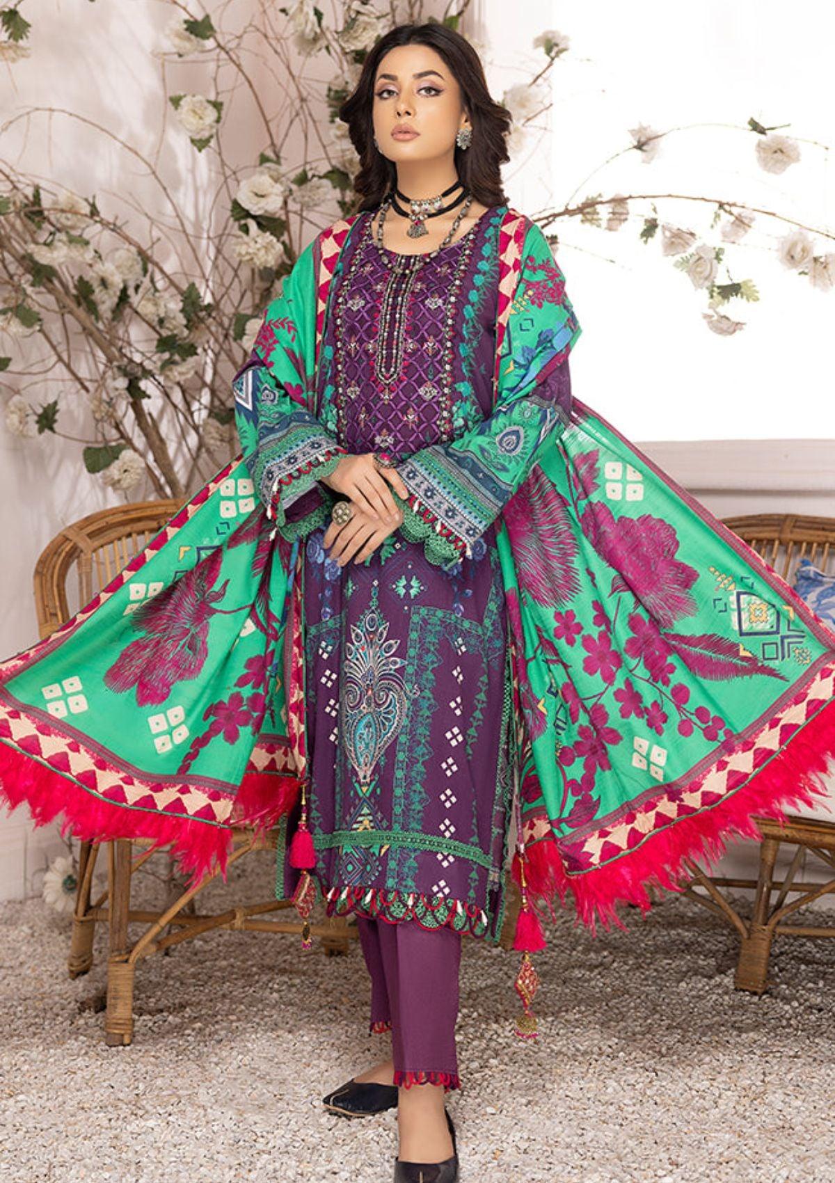 Al-Zohaib-Wintry-Soiree-Khaddar--winter-Embroidered-&-Printed-Dress-is-available-at-Mohsin-Saeed-Fabrics-Online-Shopping--