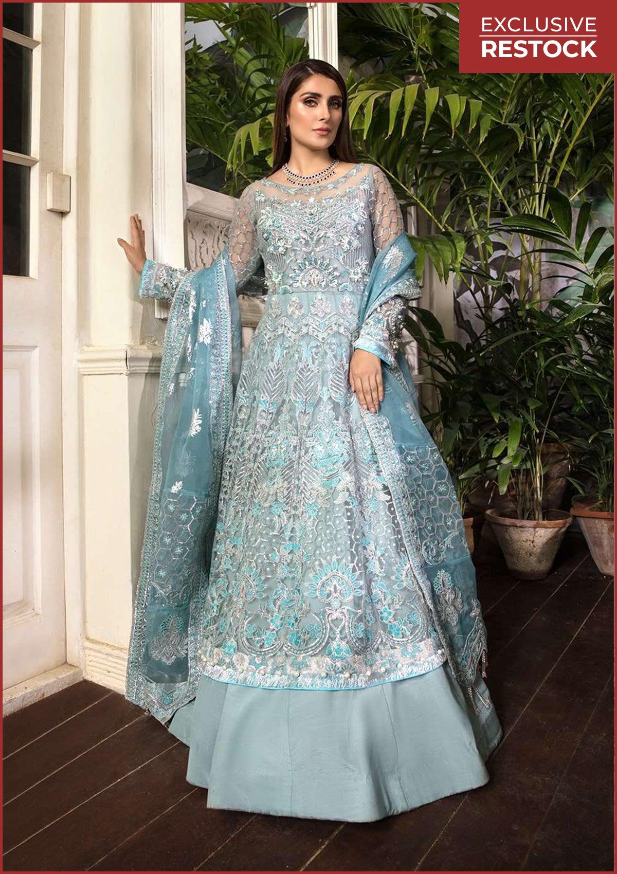 Embroidered Ada work and heavily Embellished Wedding & formal dresses available at mohsin saeed Fabrics online store. 