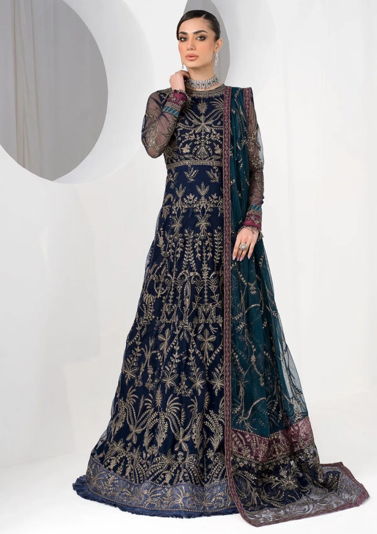 Zarif La Celeste Luxury Formals'23 ZLC-01 (BLUEBERRY) - Mohsin Saeed Fabrics