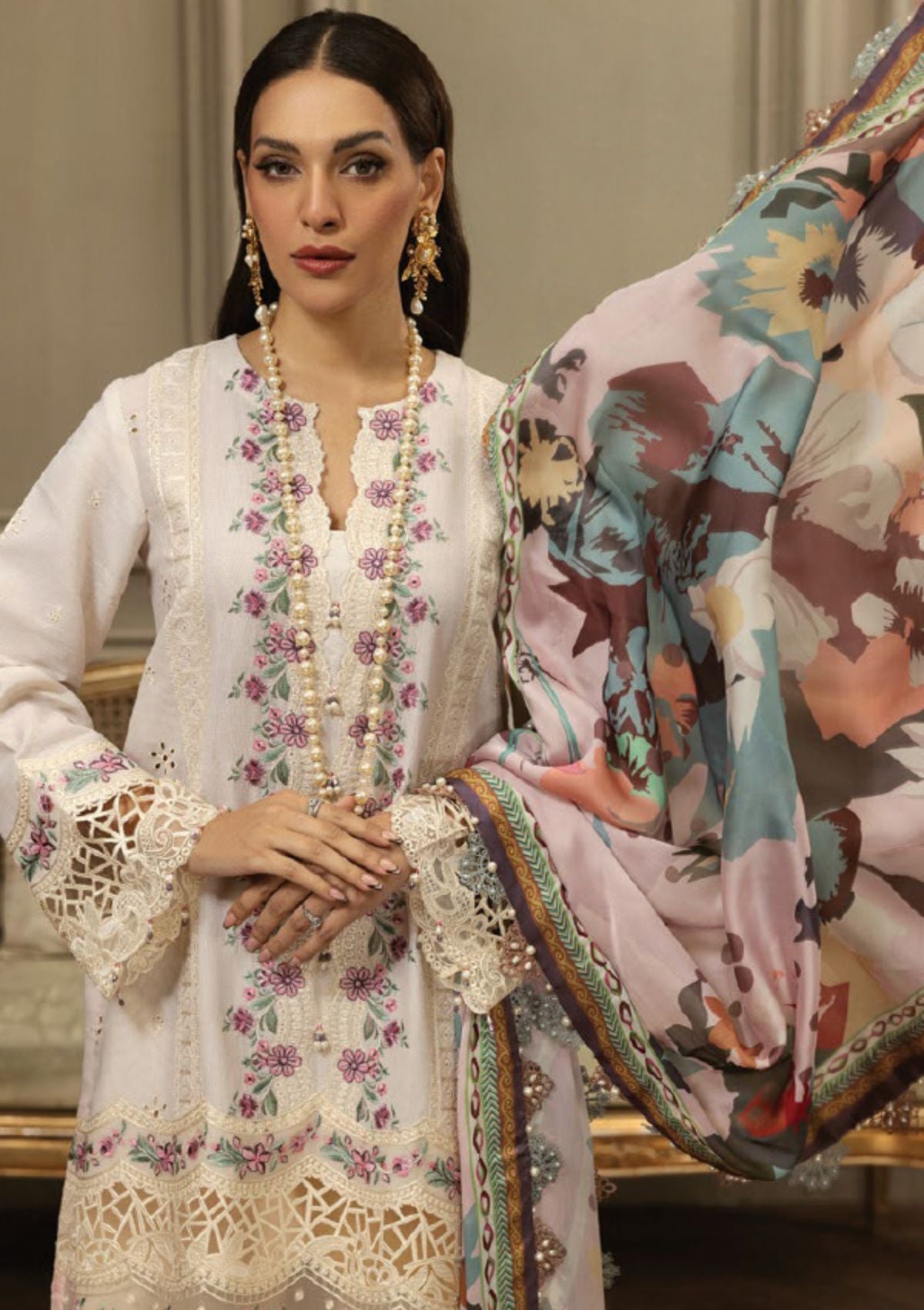 Anaya Luxury Festive Lawn`23 AL-05-NEHA - Mohsin Saeed Fabrics