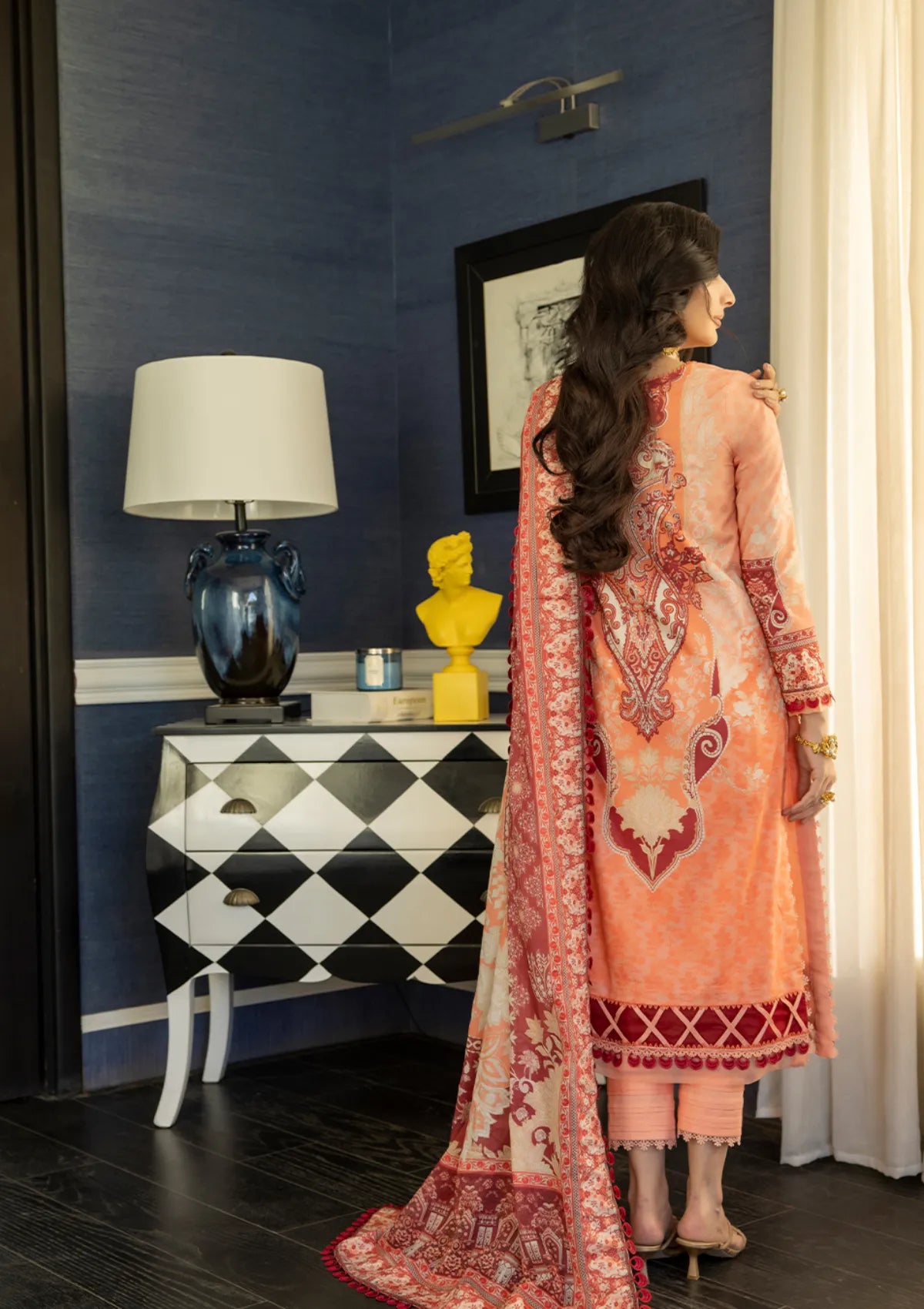 Asim Jofa Printed & Emb Lawn'23 AJS-02 - Mohsin Saeed Fabrics