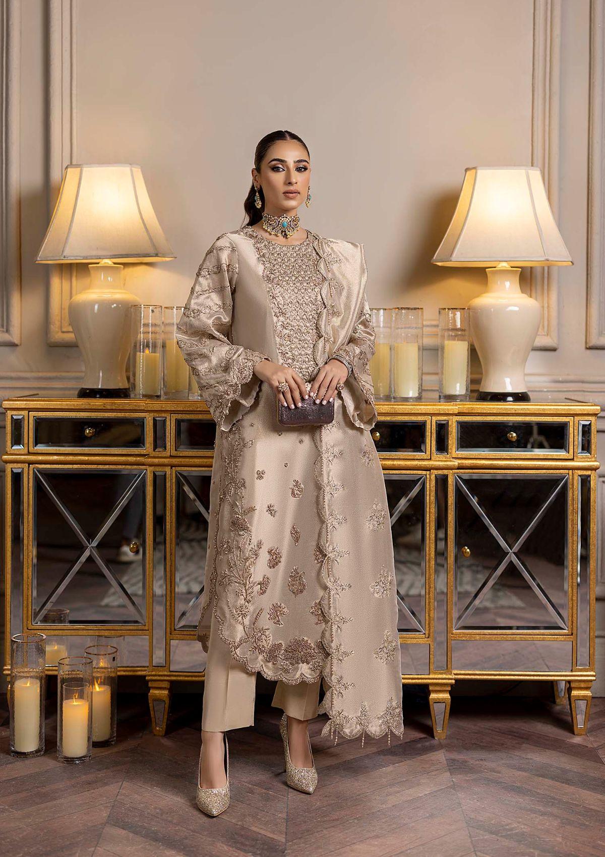 Nuriyaa Rozanne Festive'22 -ASTER is available at Mohsin Saeed Fabrics. ✓ shop online  all the top women clothing brands in pakistan ✓ Amazing Price and Offers ✓ Free Shipping ✓ Cash on Delivery ✓ formal & Wedding Collections 