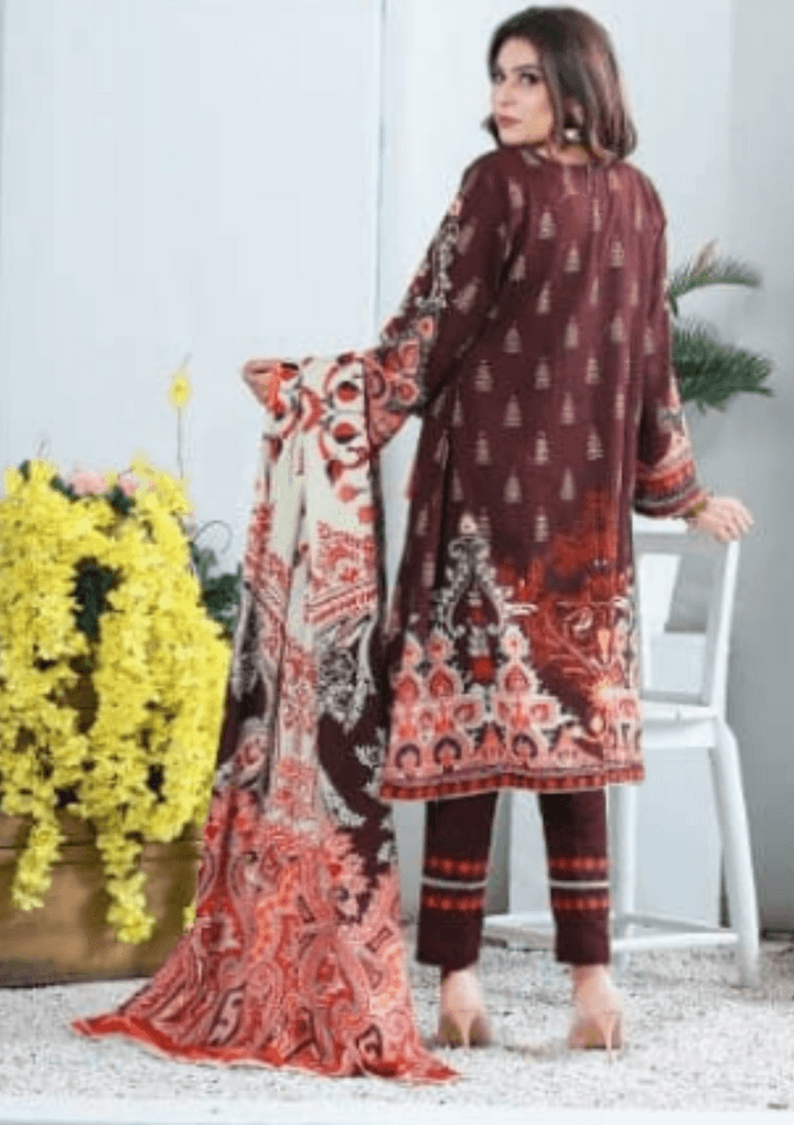 Biya Art Gallery Emb Slub Khadar'21 B-1001 - Mohsin Saeed Fabrics