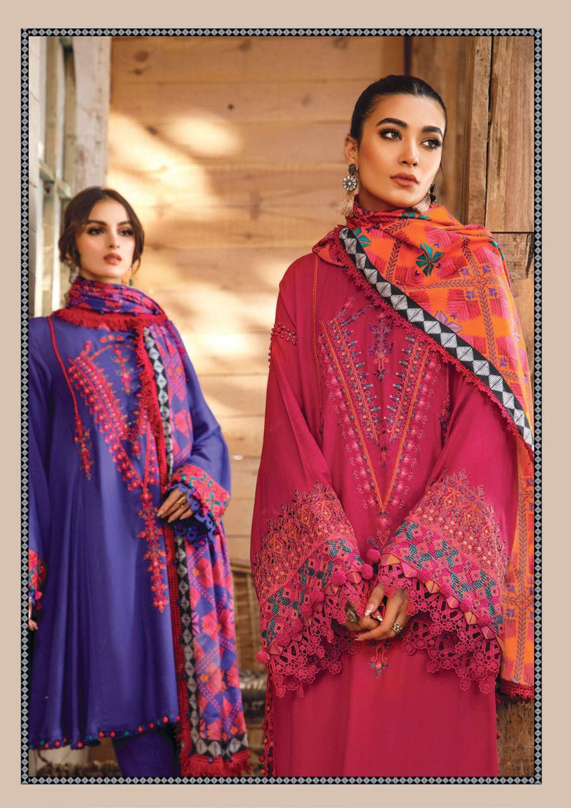 Maria b MPrints Winter Shawl'22 D-4A is available at Mohsin Saeed Fabrics online shop All the top women brands in pakistan such as Freesia, Maria b, Zara Shahjahan, Asim Jofa, Zaha, Elan, Crimson, Sobia Nazir, Maryam n Maria, Hussain Rehar, Marjjan, Anaya by Kiran Chaudhary, johra, Shaista, farah talib aziz and Gul Ahmed. 