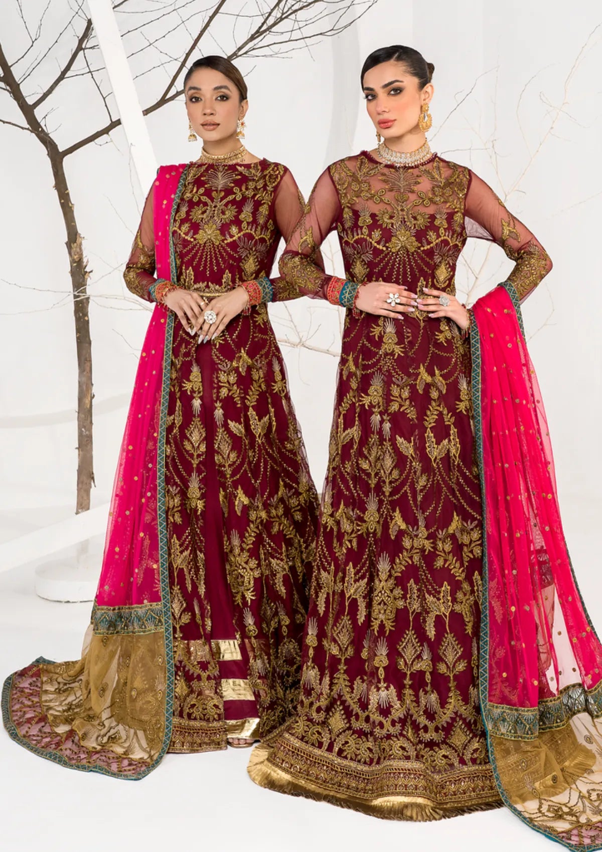 Zarif La Celeste Luxury Formals'23 ZLC-04 (BURNT ROSE) - Mohsin Saeed Fabrics
