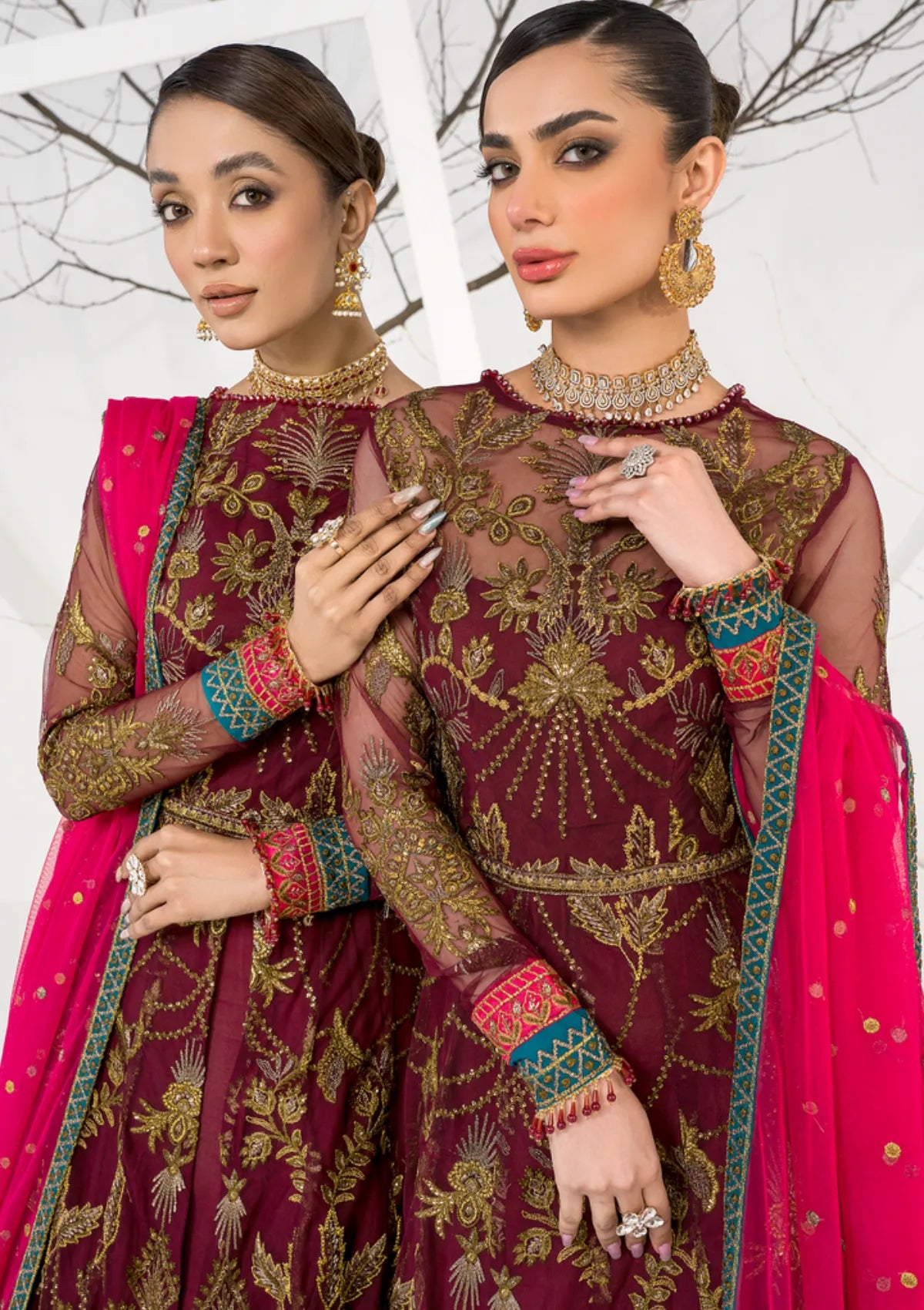 Zarif La Celeste Luxury Formals'23 ZLC-04 (BURNT ROSE) - Mohsin Saeed Fabrics